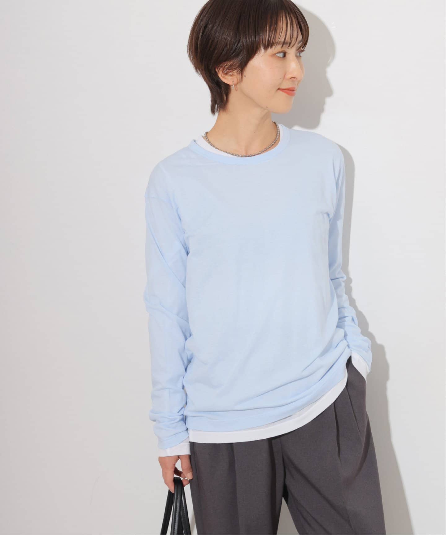 新品タグ付き★ジャーナルスタンダードレリューム★シアークルーネックロングTEE 追加》シアークルーネックロングTEE | ジャーナルスタンダード