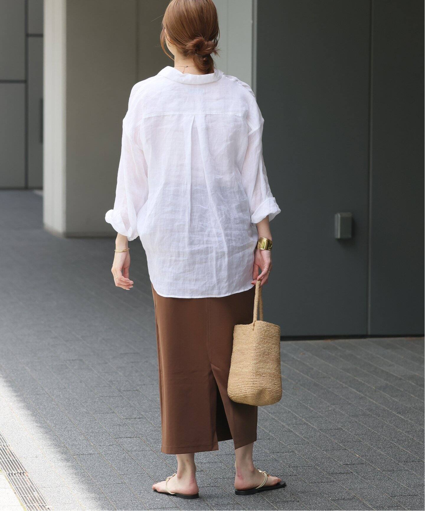 ストレッチポンチIラインスカート（ロング・マキシ丈スカート