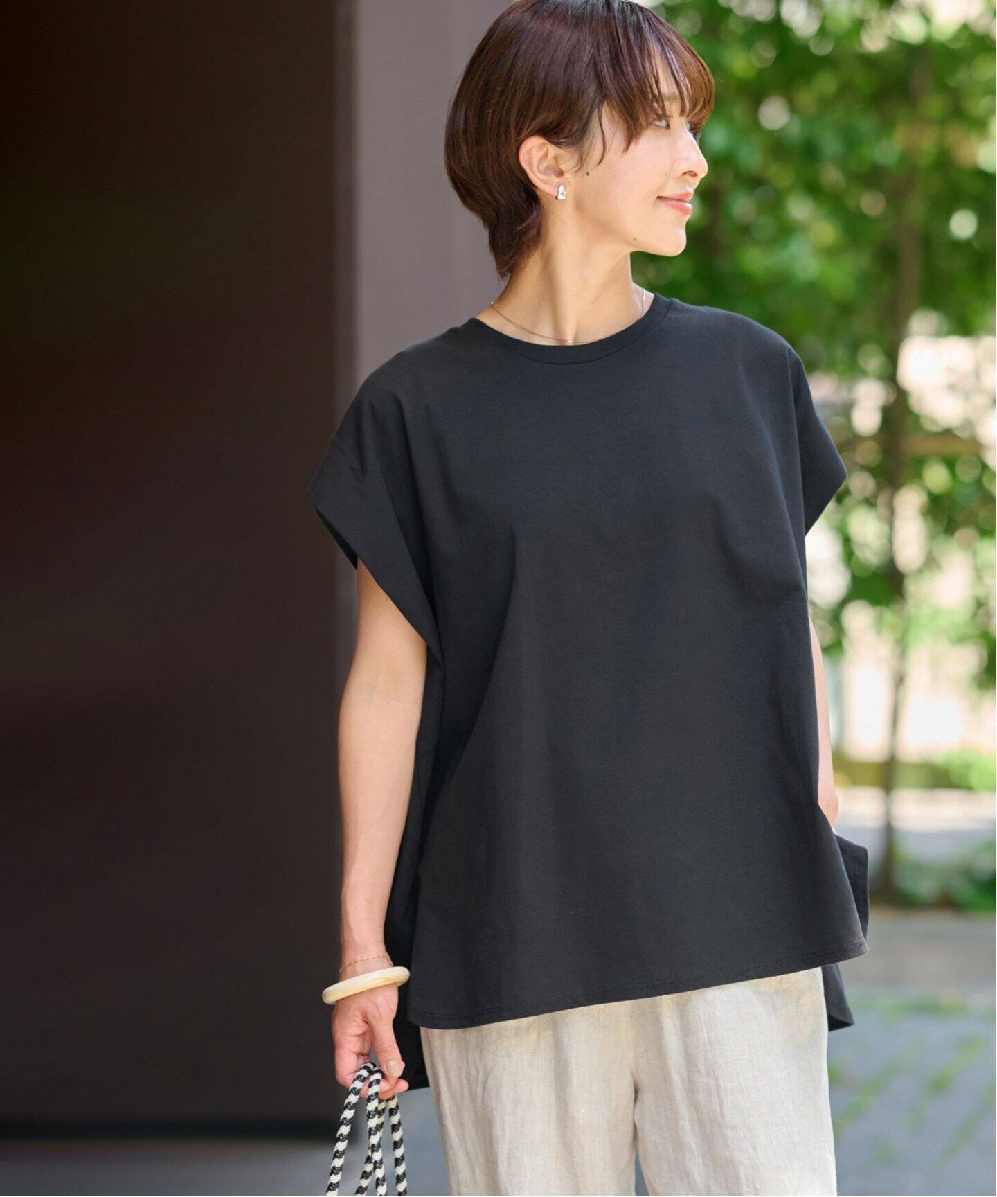 追加》オーガニックコットン汗ジミタックプルオーバー（Tシャツ