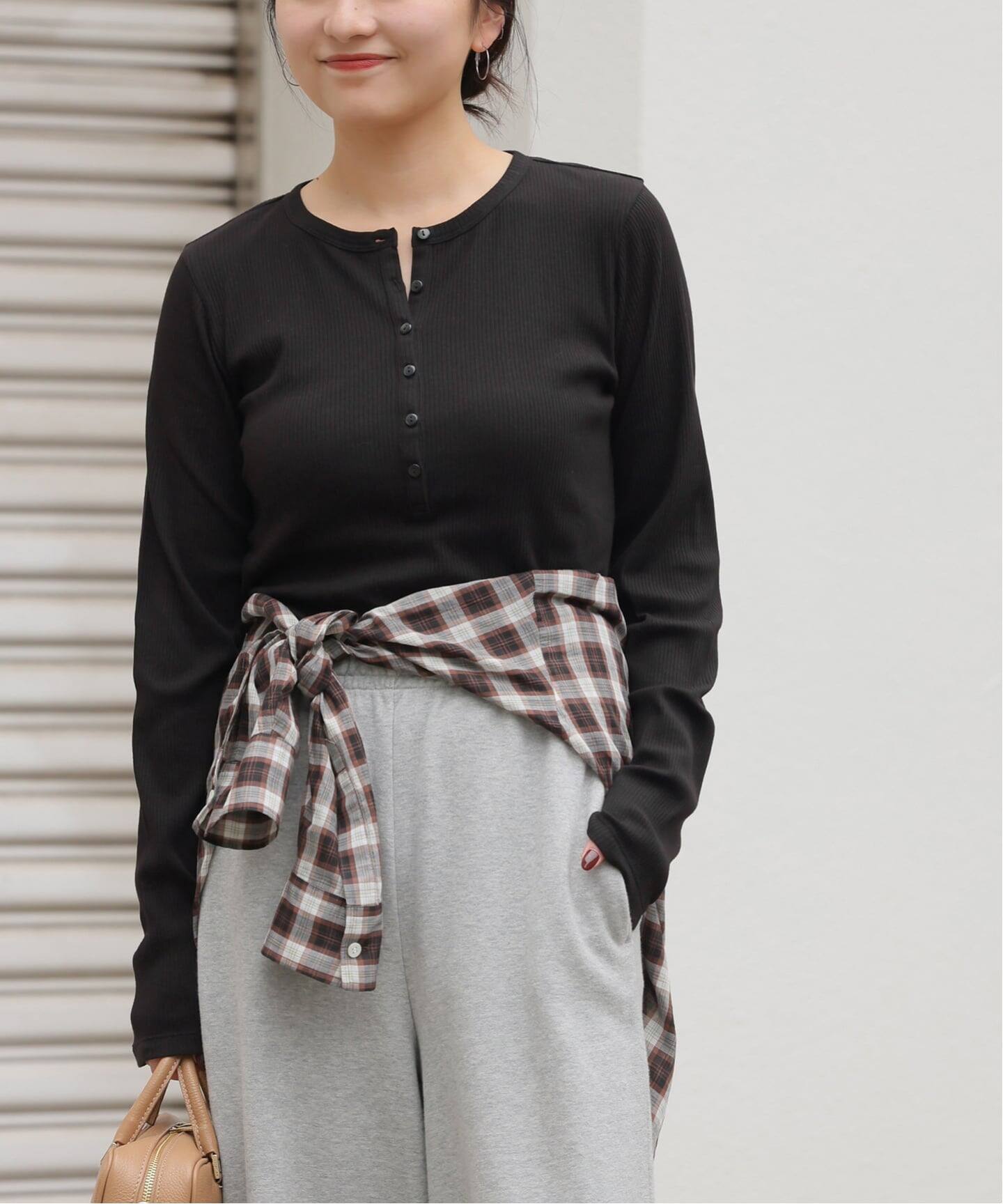 JOURNAL STANDARD ソフトテレコヘンリープルオーバー グレー　長袖 追加》ソフトテレコヘンリープルオーバー（Tシャツ／カットソー