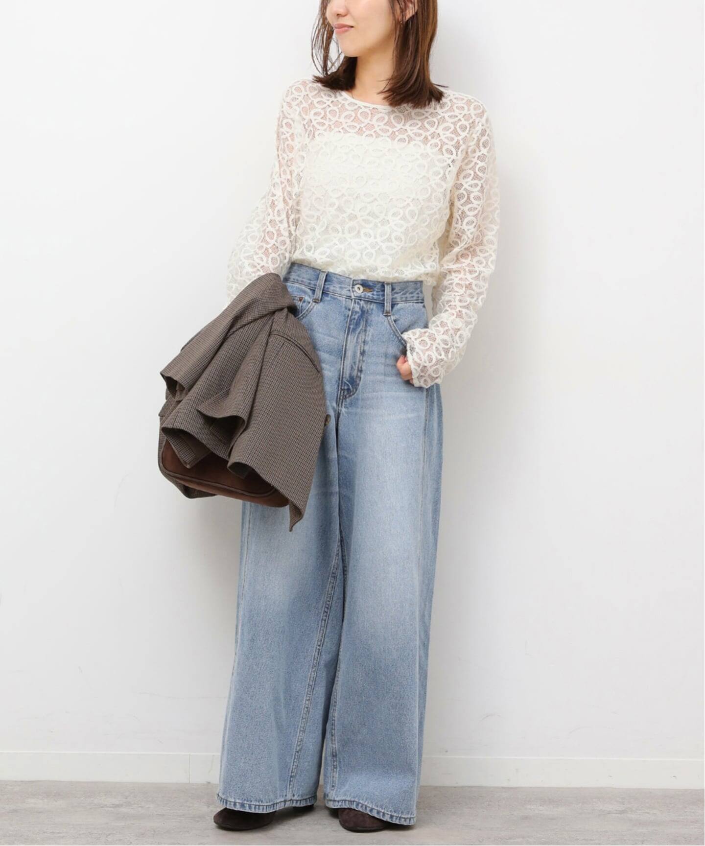 ジャーナルスタンダードrelume  ラッセルレース2wayプルオーバー 追加》ラッセルレース2WAYプルオーバー（Tシャツ／カットソー