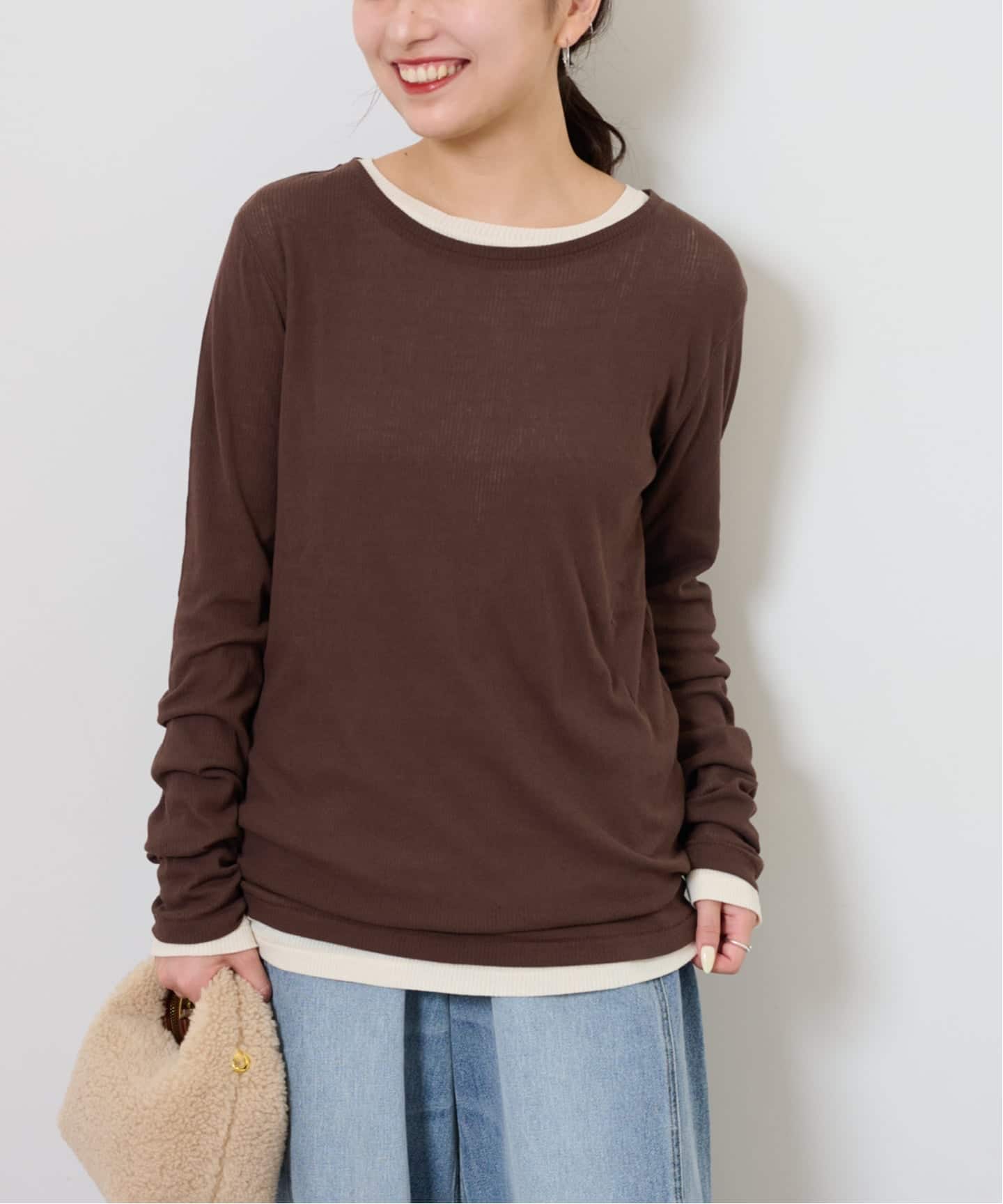 追加》ツイストシアーテレコロングTEE（Tシャツ／カットソー