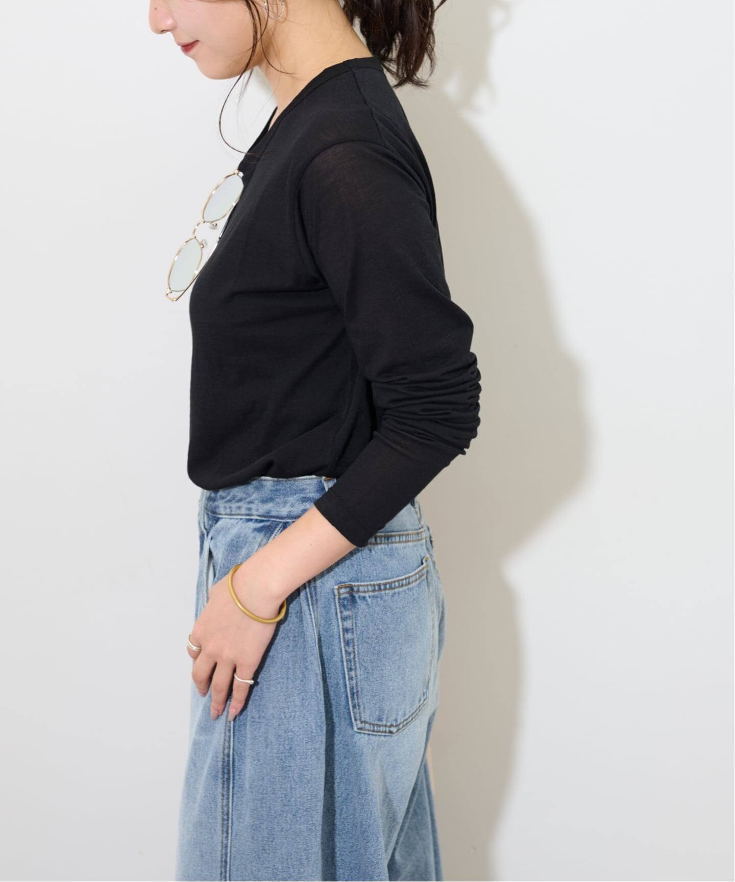追加5》シアークルーネックロングTシャツ（Tシャツ／カットソー