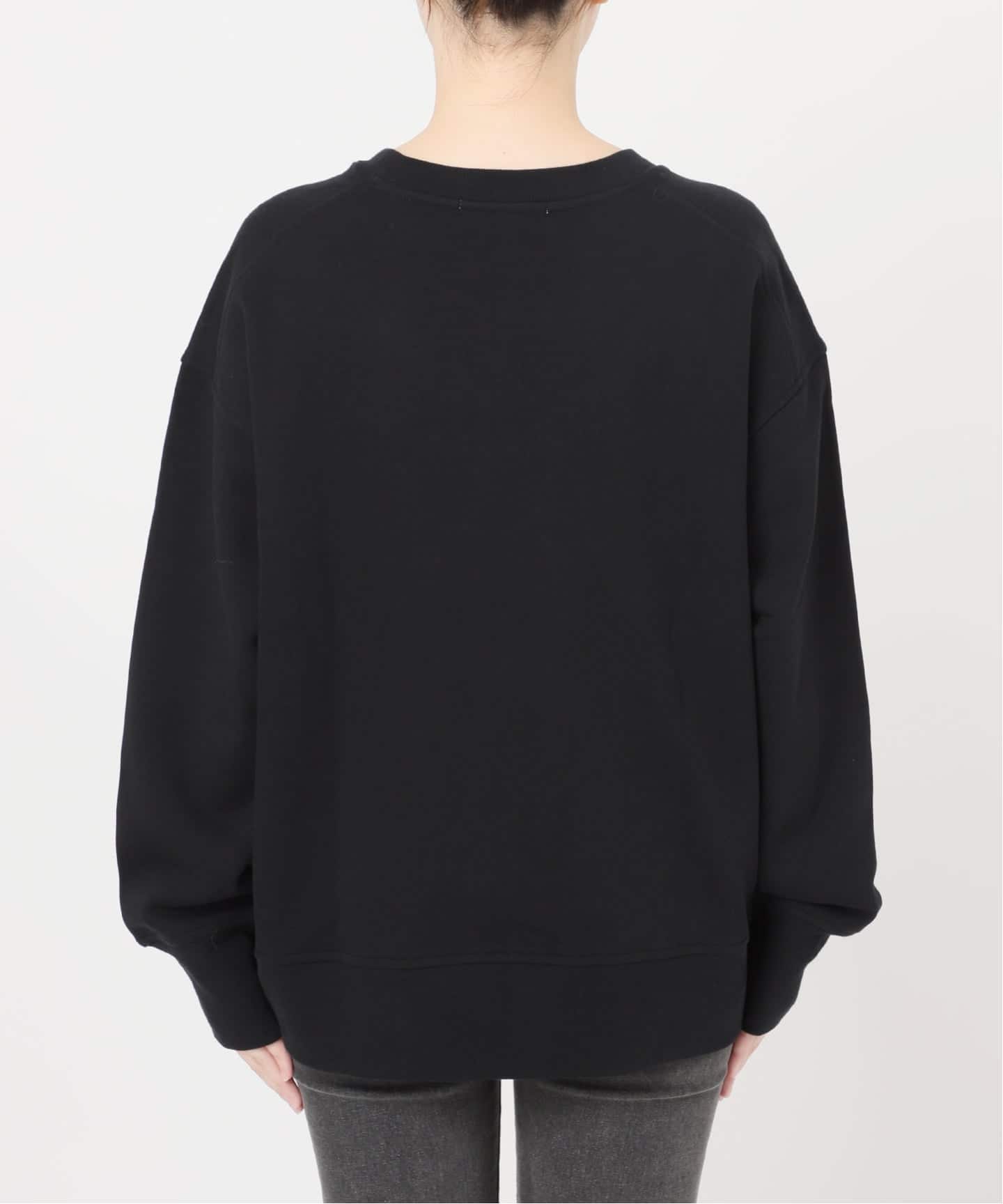 裏毛サイドジッププルオーバー ブラック BEARDSLEY ゆったりプル