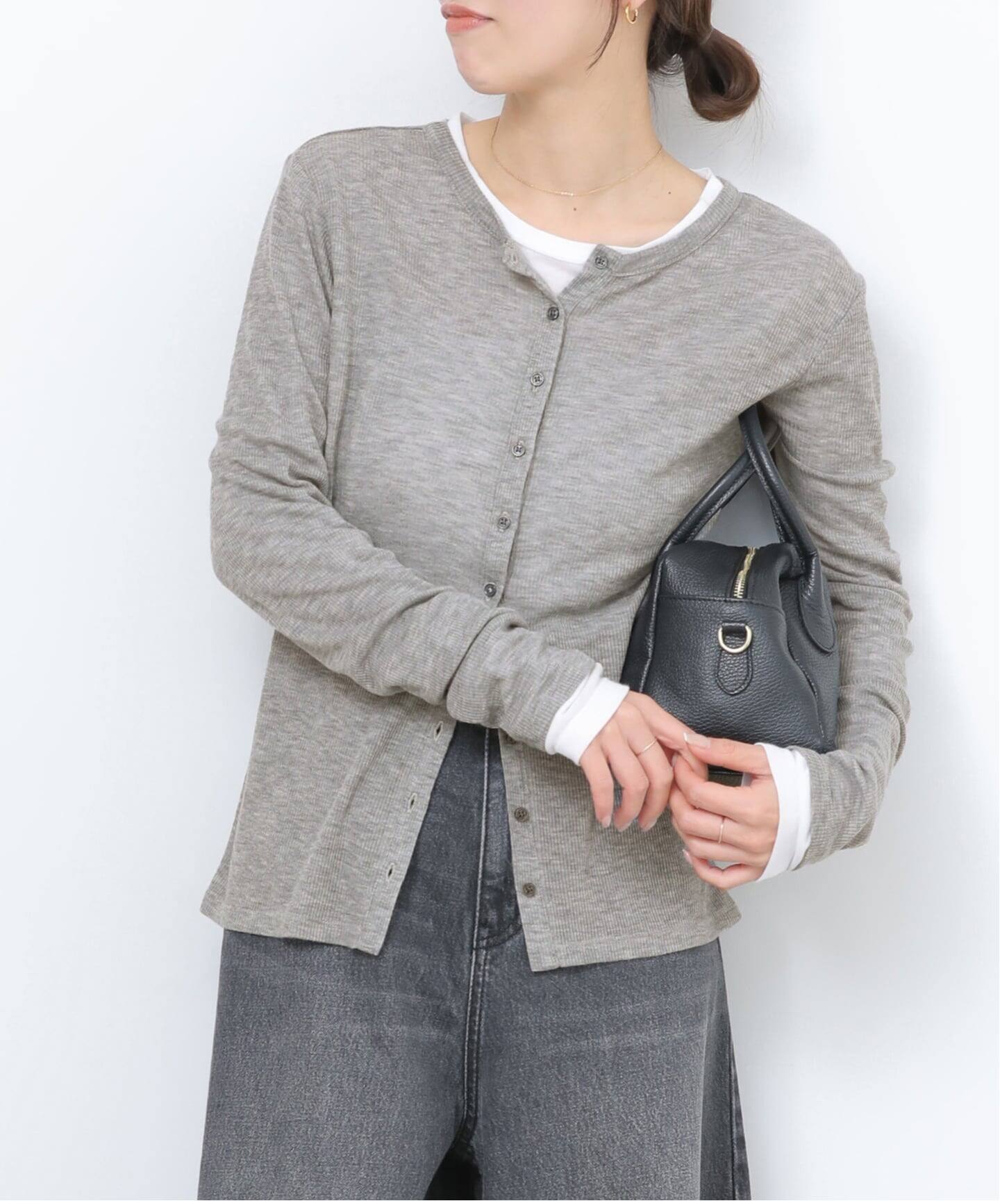 ウールミックス2WAYリブカーディガン（カーディガン）｜JOURNAL