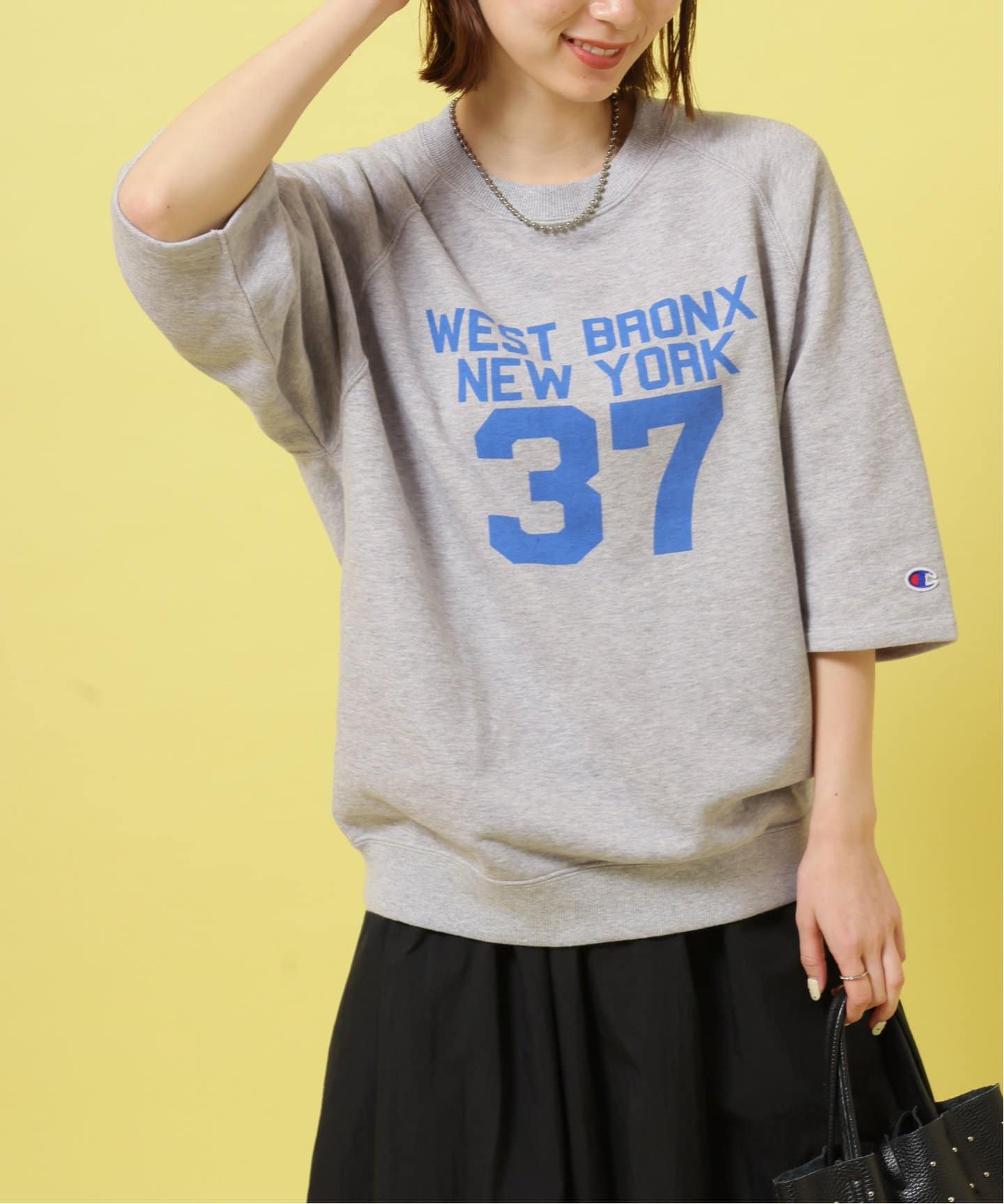 【新品未使用】ジャーナルスタンダード　レリューム　チャンピオン　ロゴ　スウェット CHAMPION / チャンピオン 別注 R/W 刺繍スプラッシュ スウェット