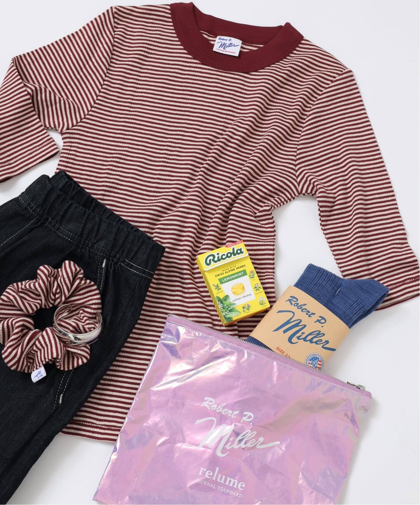 別注4点セット【MILLER/ミラー】Tシャツ×シュシュ×ソックス×ポーチ（T