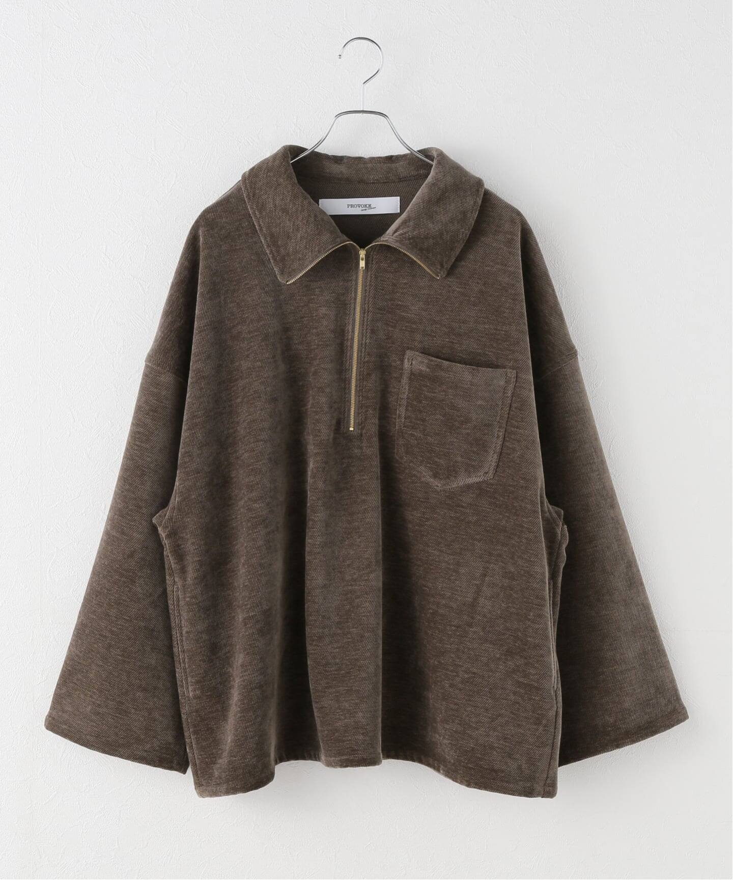 PROVOKE/プロヴォーク】 corduroy half zip プルオーバー（Tシャツ