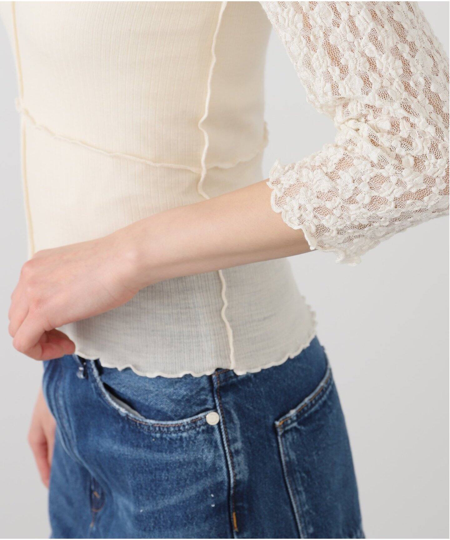 BASERANGE/ベースレンジ】 NEHRU LONG SLEEVE TEE：カットソー（T