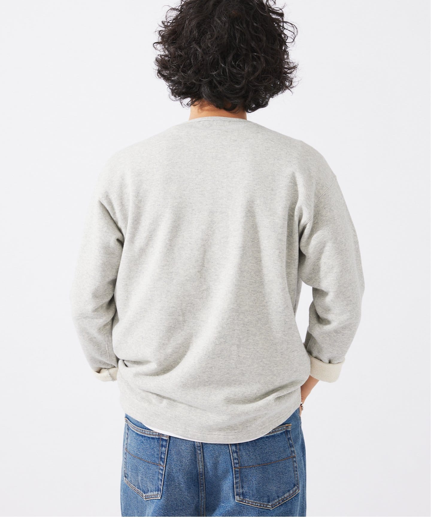 RRLロゴ グレー スウェット クルーネック BEAMS HEART（ビームス ハート）裏毛 エンブレム クルーネック