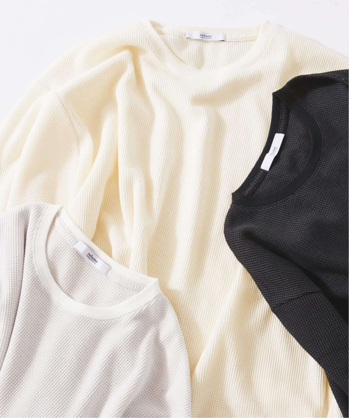 レイヤード ラウンド サーマル ロングスリーブ Tシャツ（Tシャツ