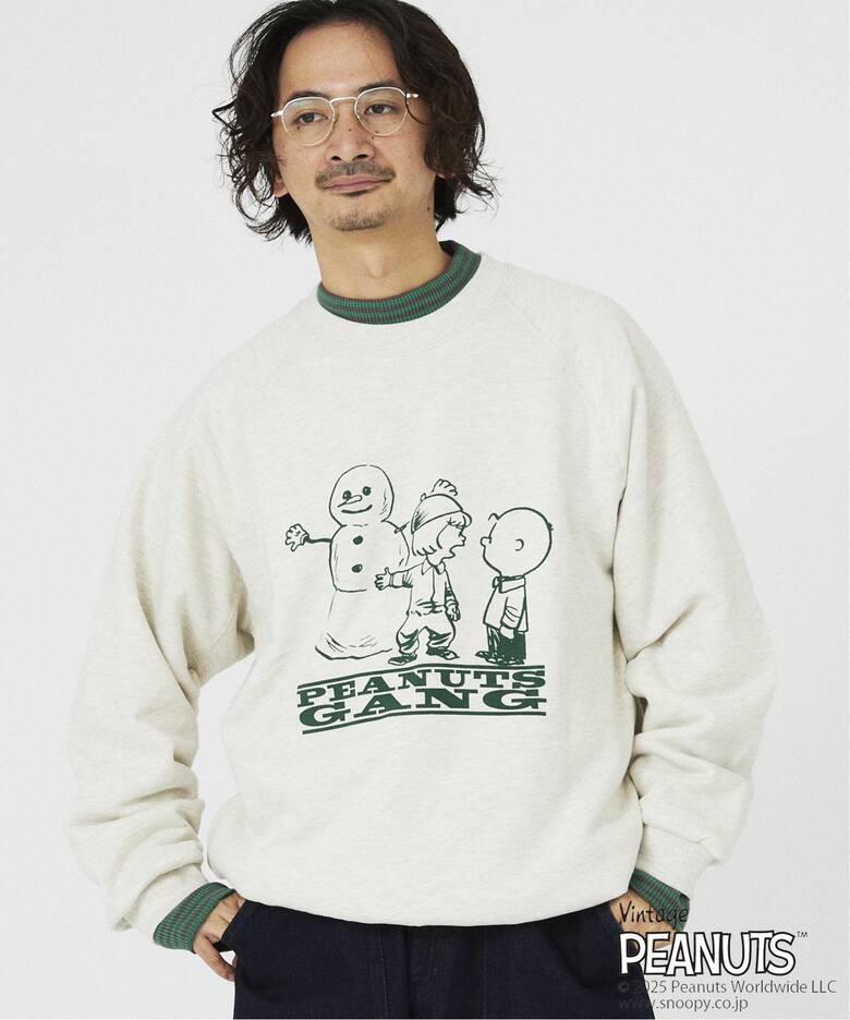 PEANUTS×SPORTS WEAR by relume 別注 クルーネック スウェット HOLIDAY 