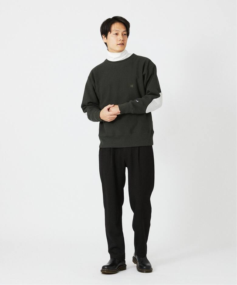 CHAMPION / チャンピオン 別注 R/W エルボーパッチ クルーネック 