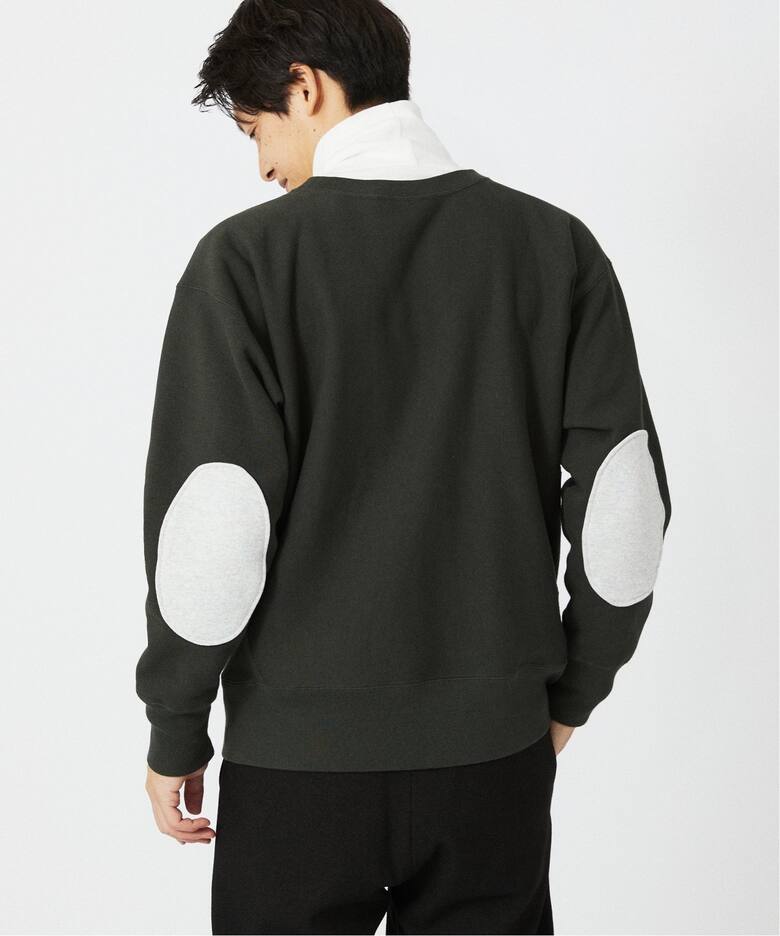 CHAMPION / チャンピオン 別注 R/W エルボーパッチ クルーネック  