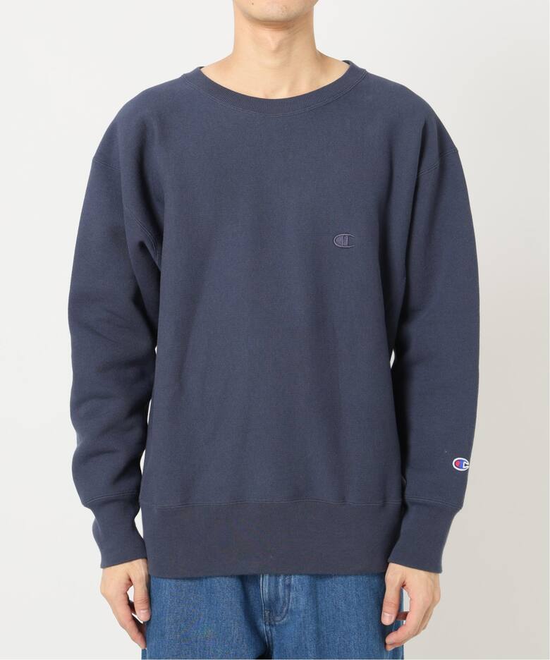 CHAMPION / チャンピオン 別注 R/W エルボーパッチ クルーネック 