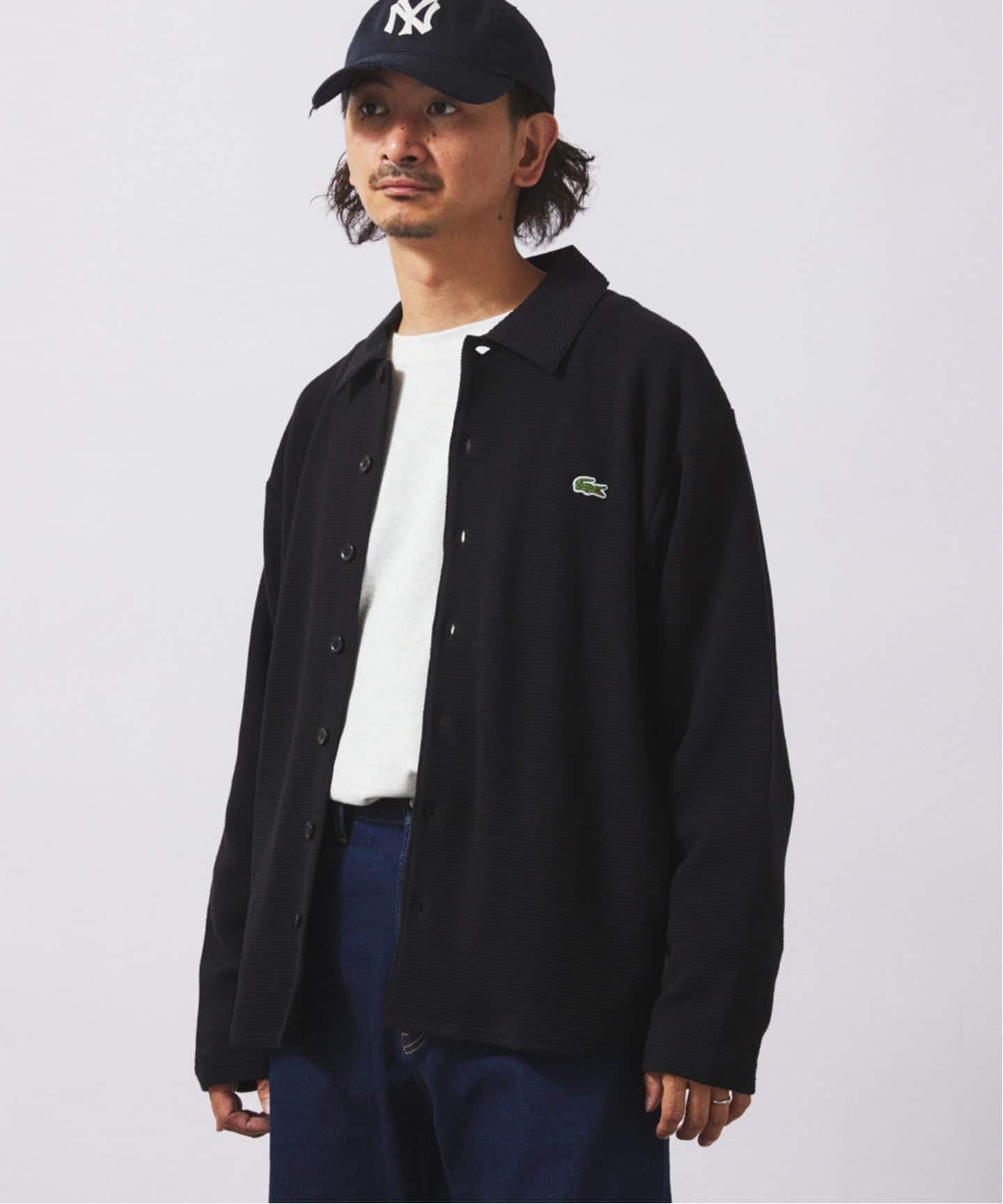 LACOSTE for JS ラコステ別注 ウールコットン ピケ カーディガン LACOSTE for JS ラコステ別注 ウールコットン ピケ カーディガン