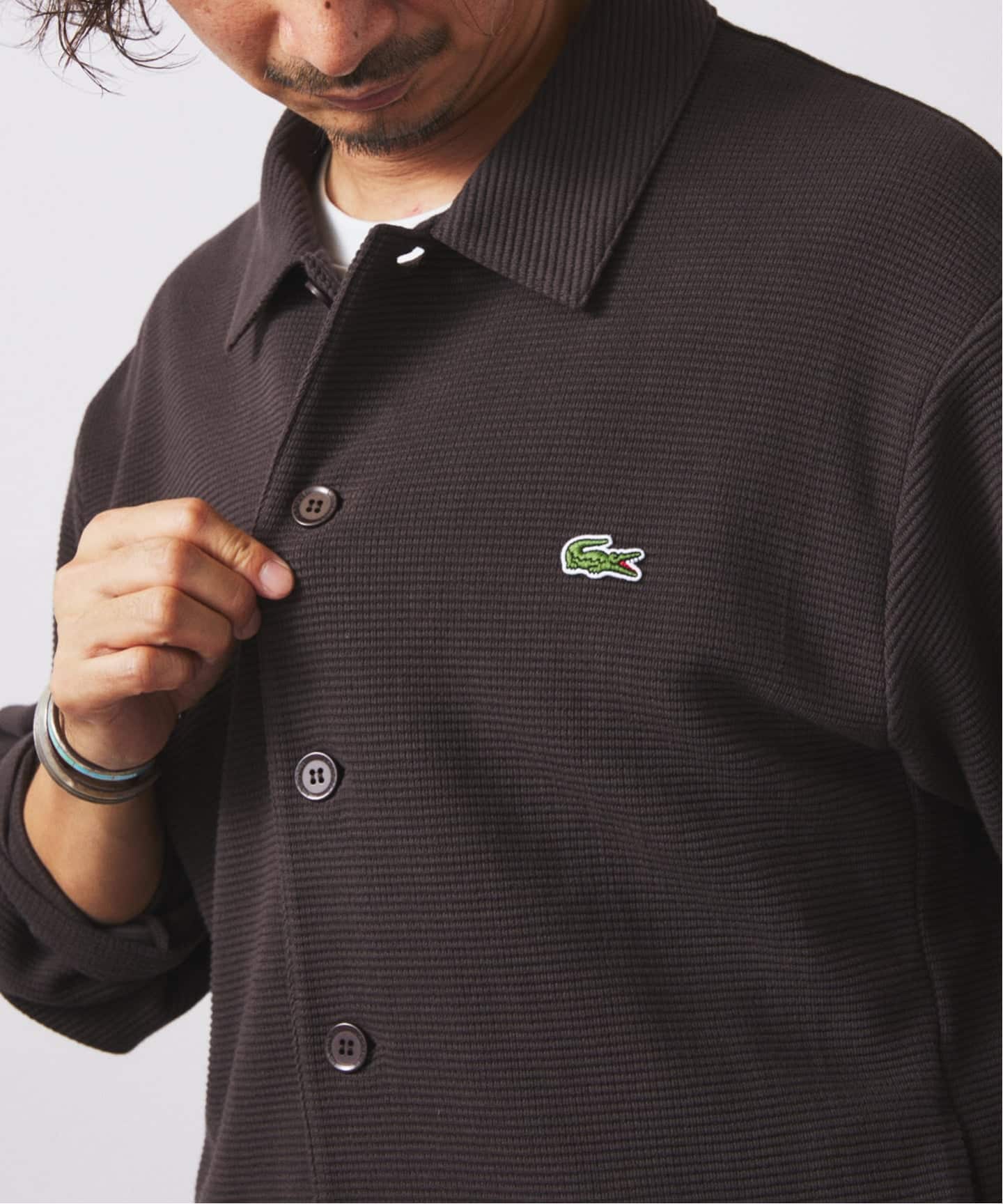 LACOSTE / ラコステ 別注 ヘビーピケ シャツ ジャケット（カーディガン