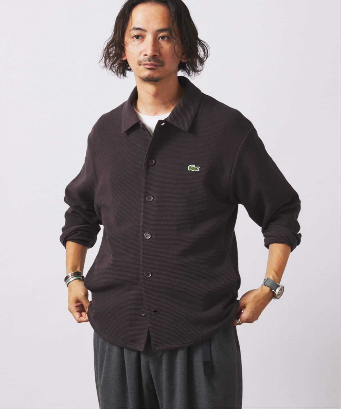 LACOSTE / ラコステ 別注 ヘビーピケ シャツ ジャケット（カーディガン