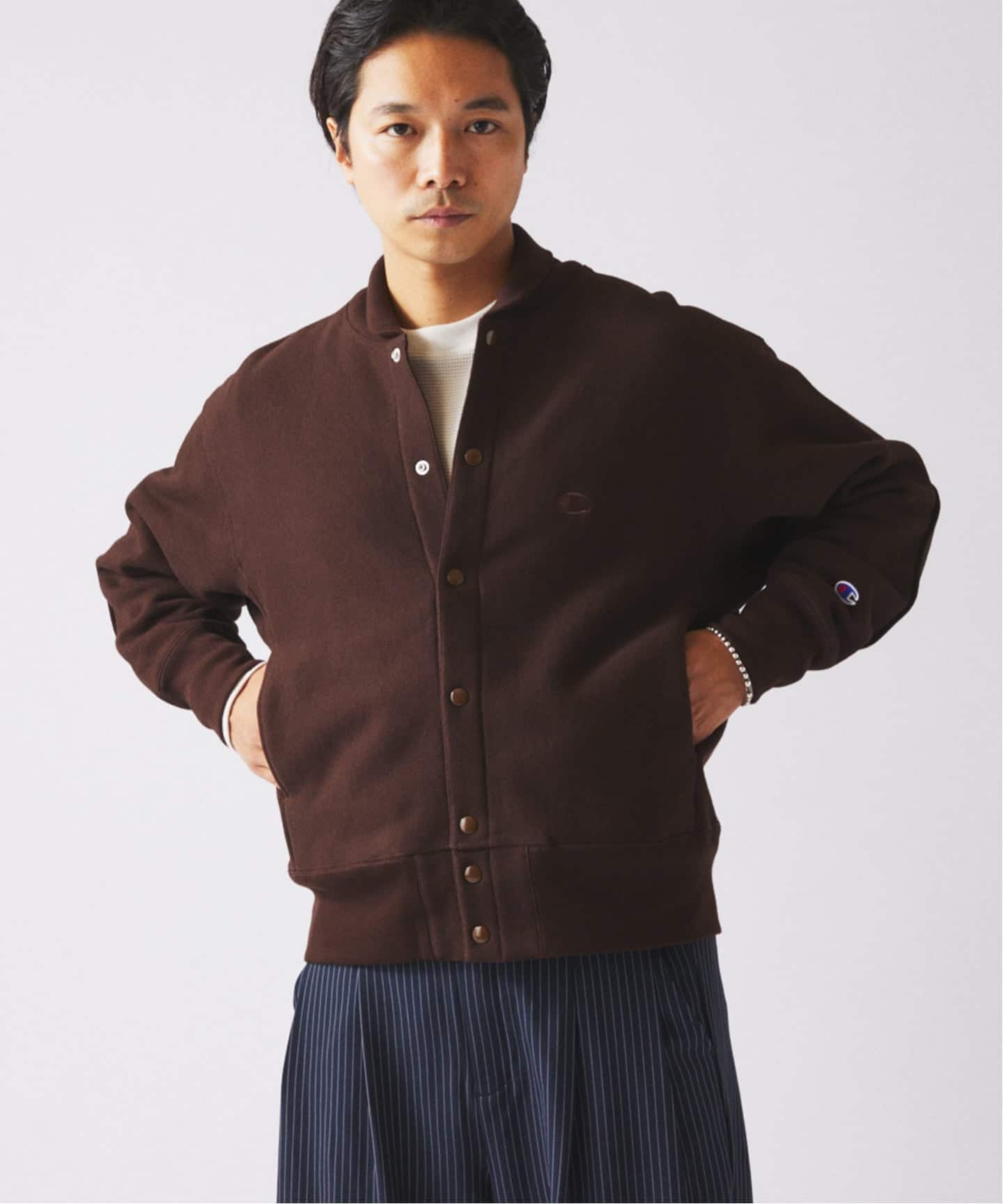 CHAMPION / チャンピオン 別注 R/W エルボーパッチ スナップ