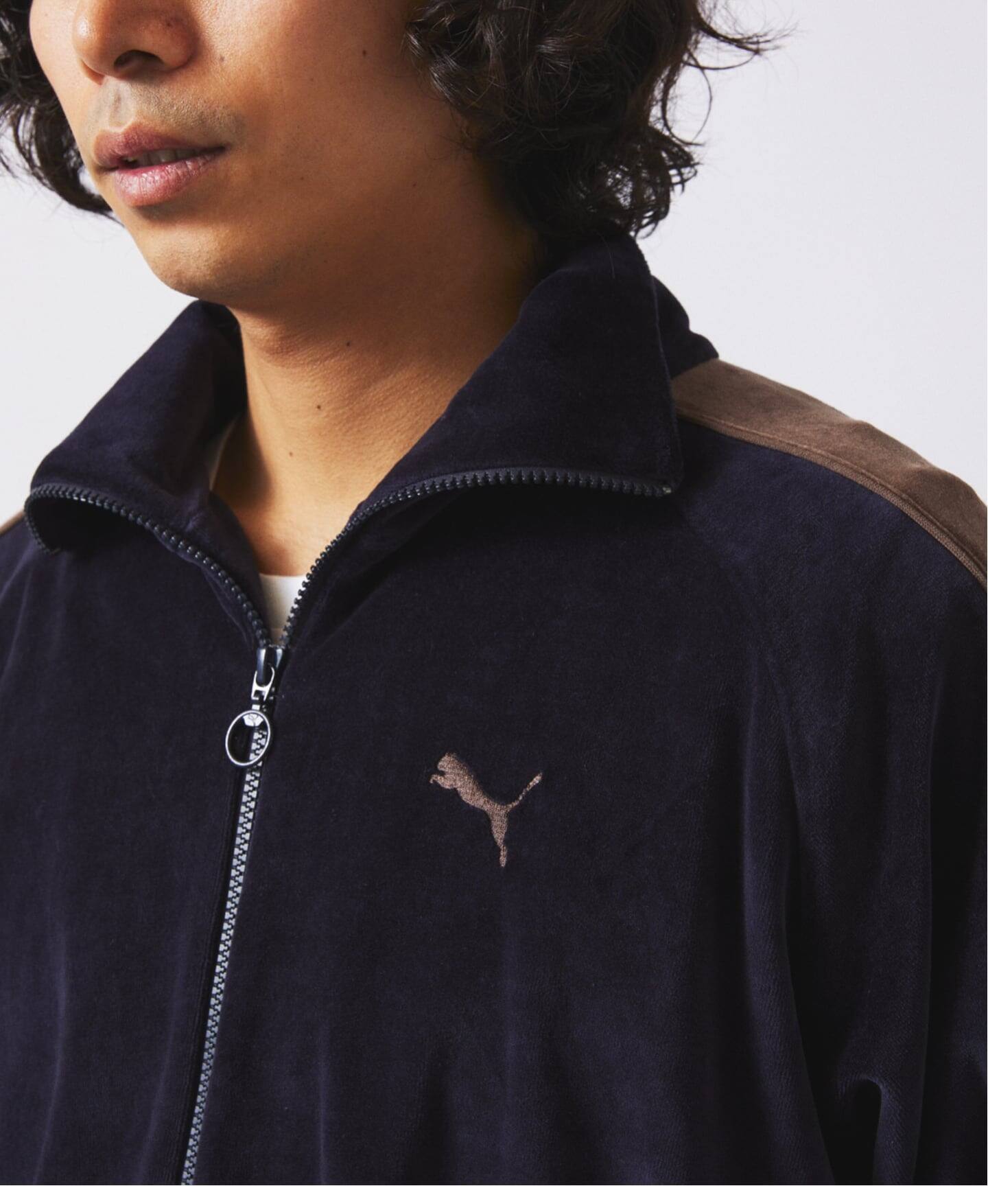 プーマ PUMA ベロア ジャージ トラックジャケット 刺繍ロゴ スリーブライン PUMA ⁄ プーマ 別注 \u201dT7\u201d ベロア トラックジャケット（その他トップス
