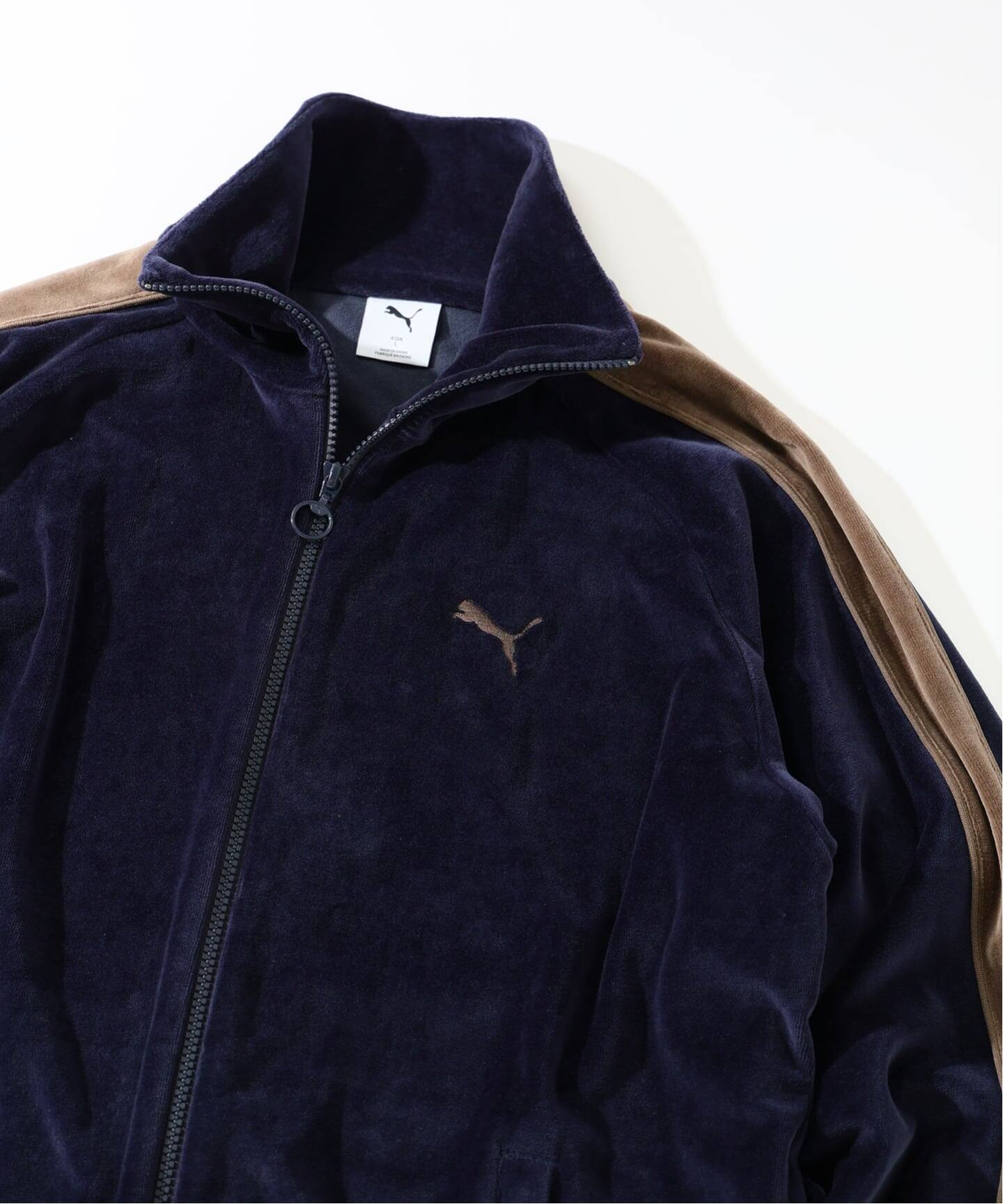 【未使用・タグ付】別注PUMA T7 ベロアトラックジャケット/ネイビー ジャーナルスタンダード レリューム JOURNAL STANDARD relume 《WEB