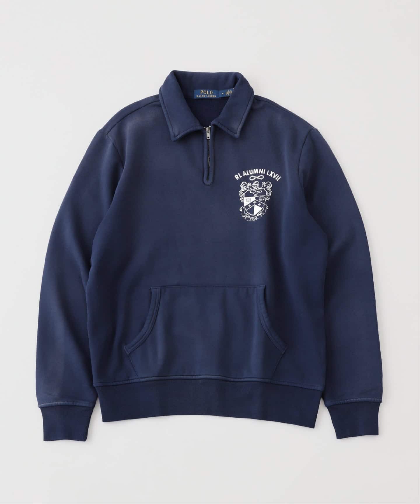 JOURNAL STANDARD ネイビー ポロネック スウェット POLO RALPH LAUREN/ポロ ラルフローレン グラフィック クォーター