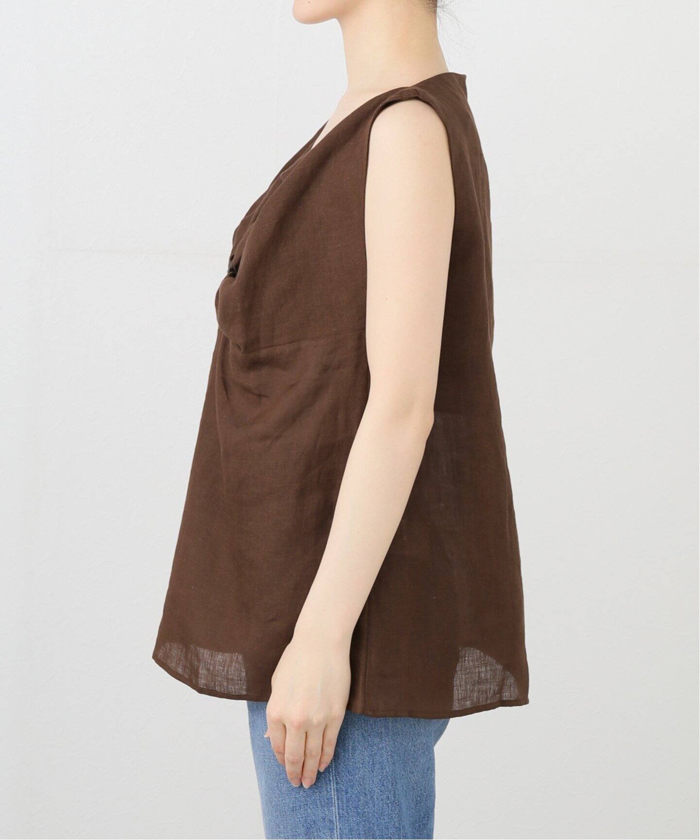 美品　BASERANGE ベースレンジ　リブカットソー　ブラウン　サイズm BASERANGE（ベースレンジ）の「＜BASERANGE（ベースレンジ