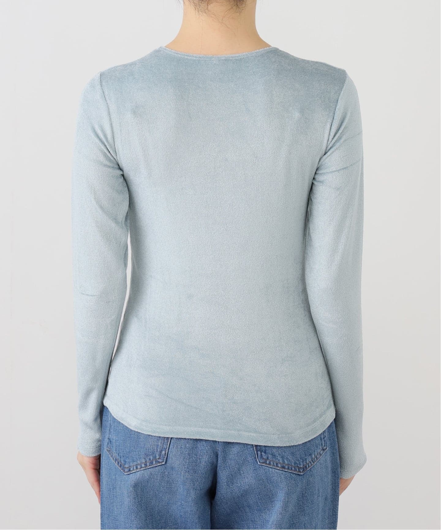 Baserange ベースレンジ Omo T ベロア　シルバー　グレー Baserange【ベースレンジ】 Omo long sleeve tee 