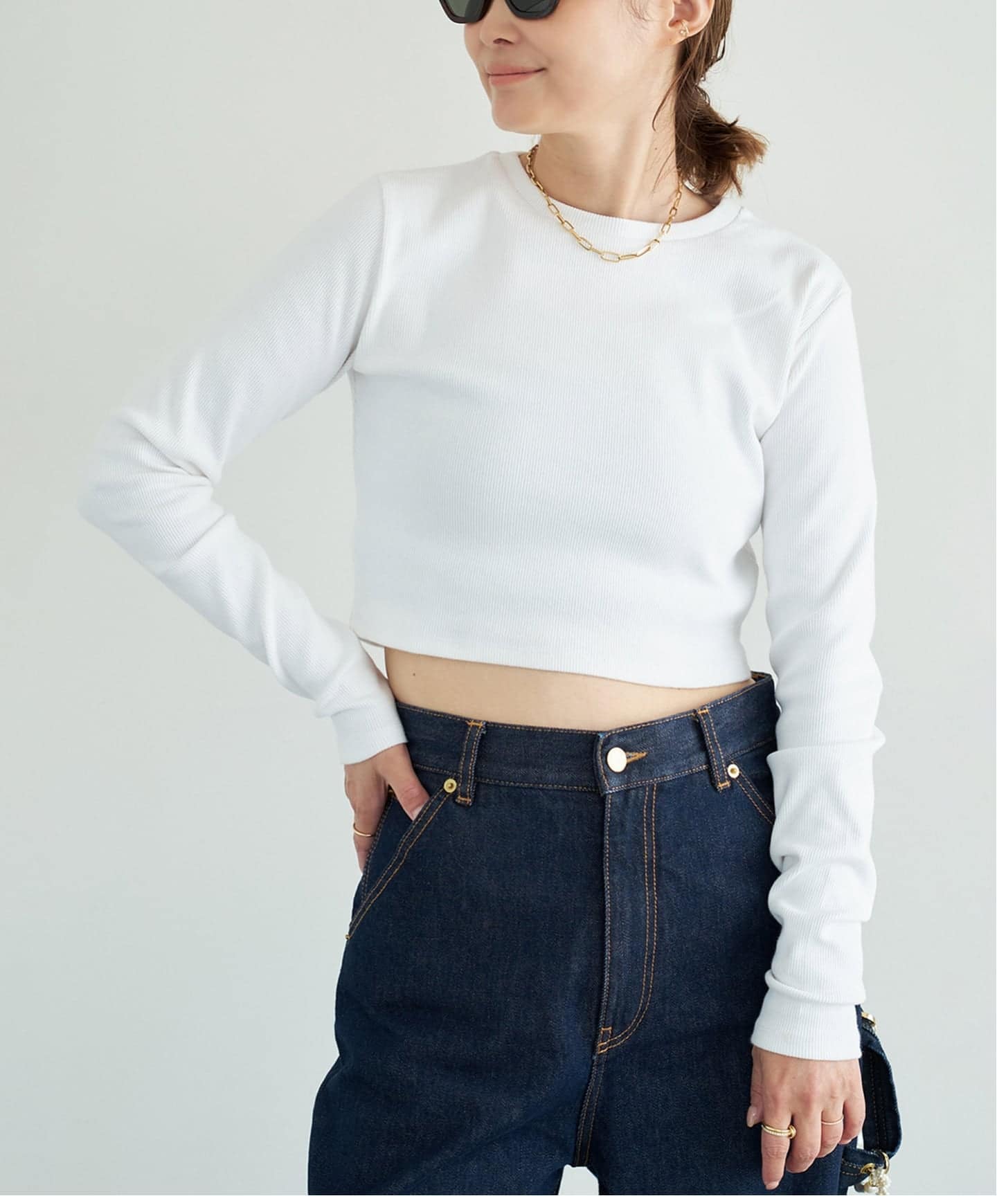 CELERI cropped ロングスリーブトップ（Tシャツ／カットソー