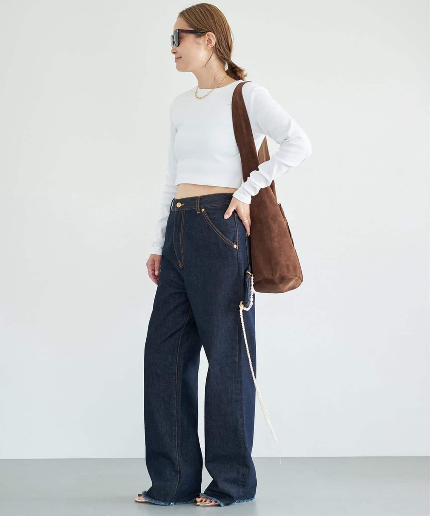 CELERI cropped ロングスリーブトップ（Tシャツ／カットソー