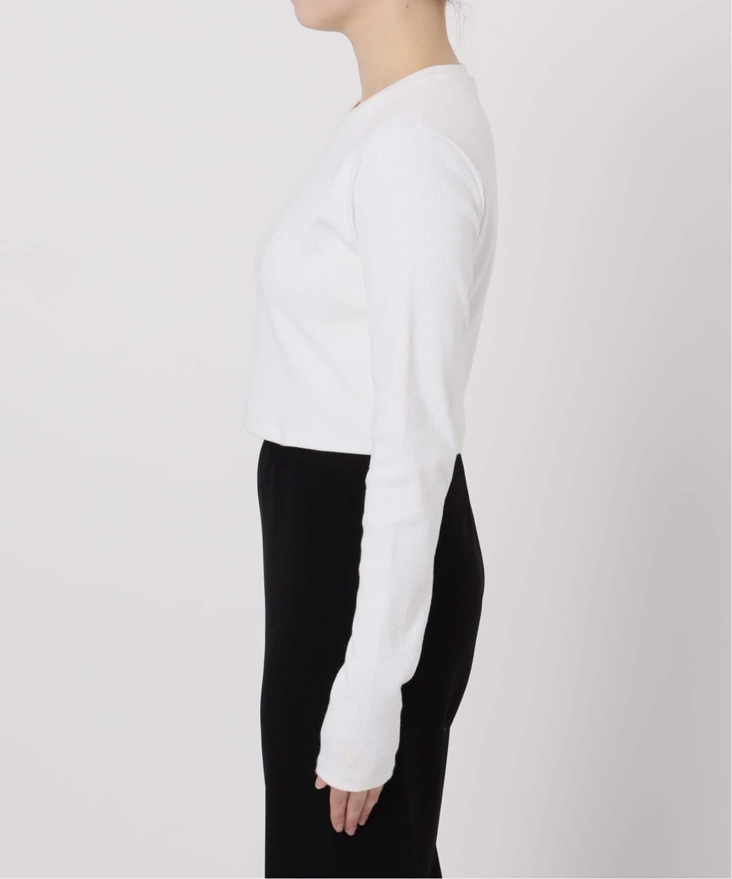 Deuxieme Classe CELERI ロングスリーブ プルオーバー白新品 CELERI cropped ロングスリーブトップ(Tシャツ/カットソー