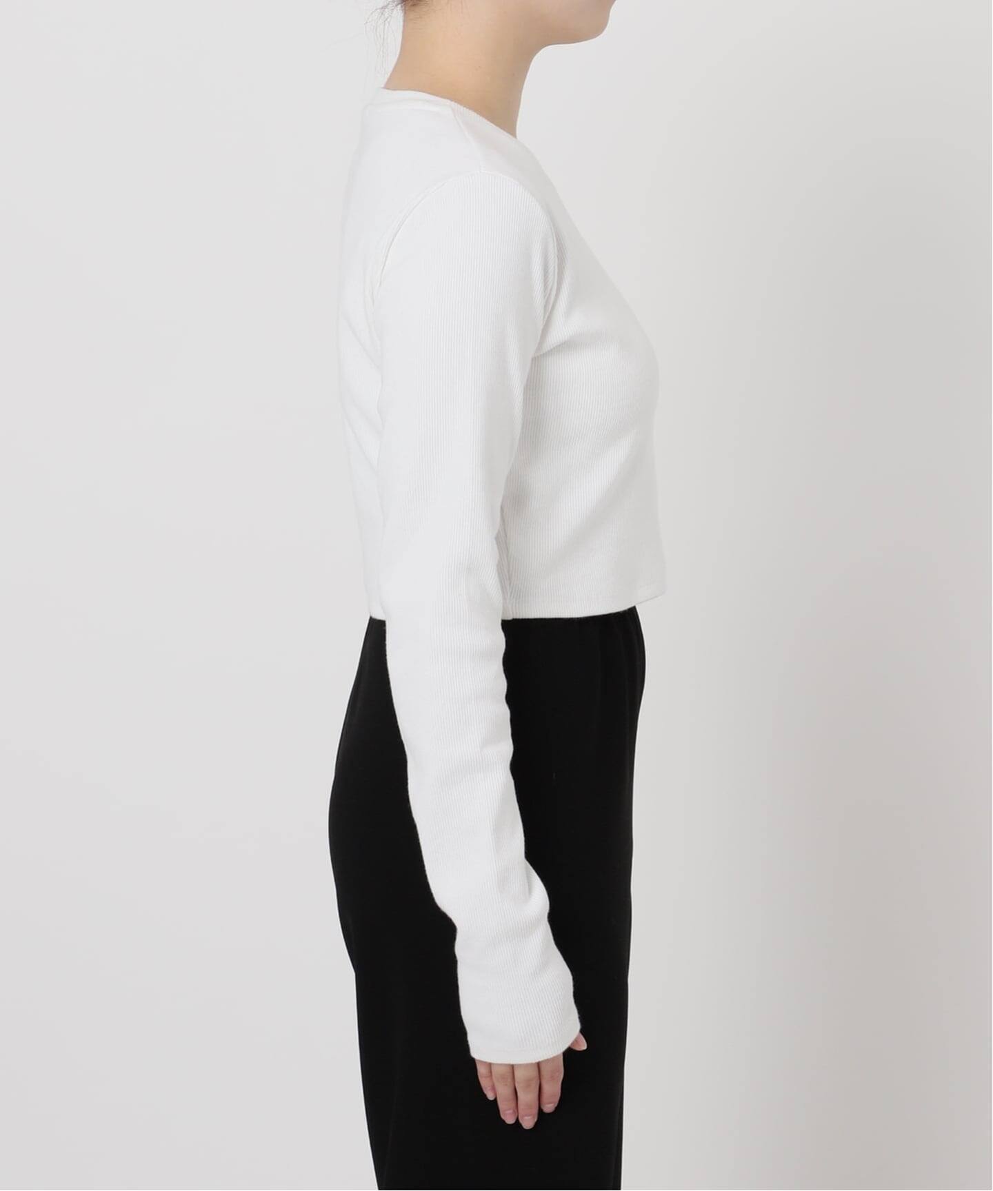 美品　ドゥーズィエムクラス Skew ホワイト 白　ロンT フリーサイズ CELERI cropped ロングスリーブトップ（Tシャツ／カットソー