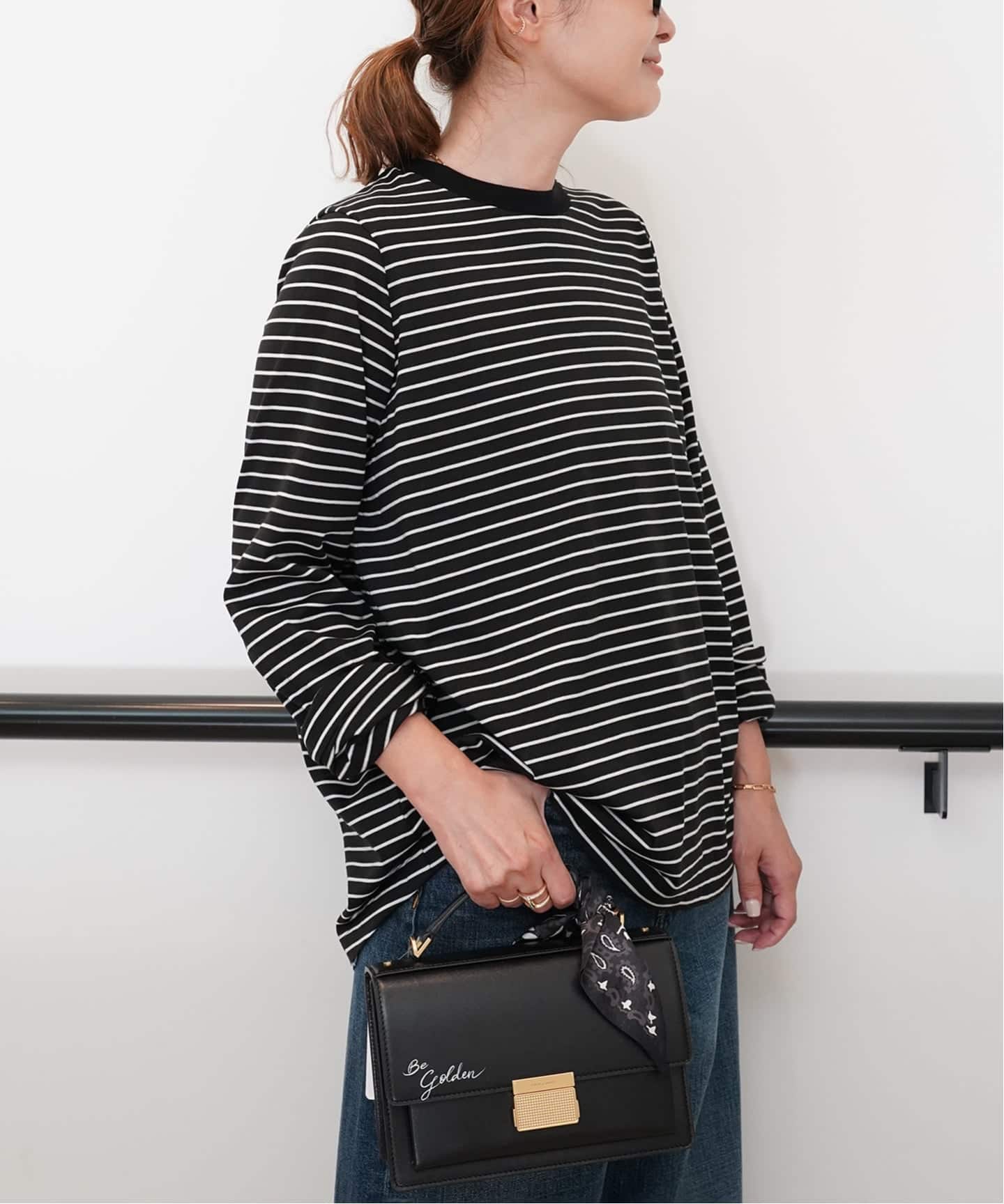 ドゥーズィエムクラス　★☆primewool 半袖Tシャツ　ネイビー Deuxieme Classe（ドゥーズィエムクラス）の「Prime wool jersey
