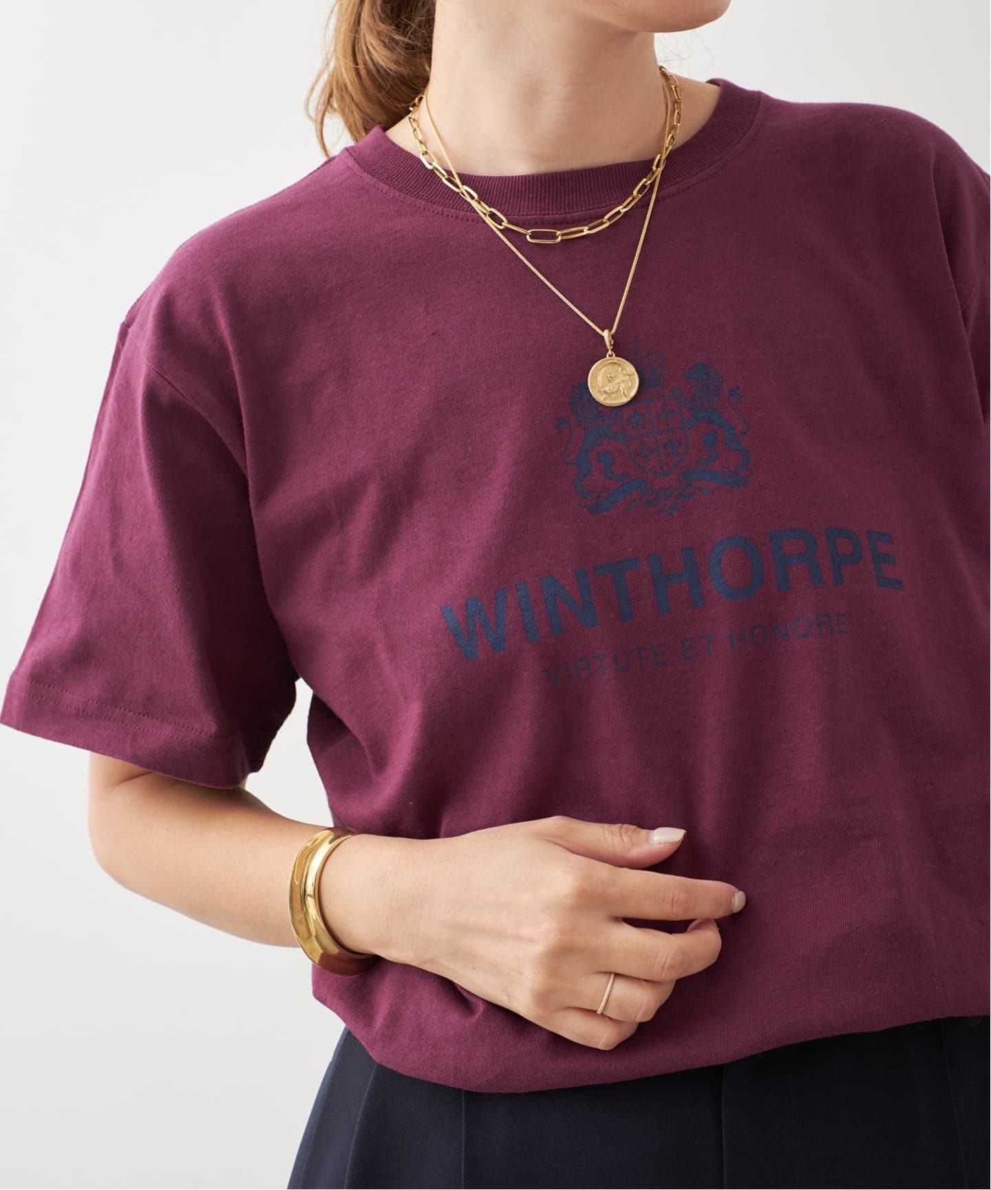 【未使用】MUSE de Deuxieme Classe 半袖Tシャツ ボルドー CIGARETTE WINTHORPE Tシャツ（Tシャツ／カットソー）｜Deuxieme