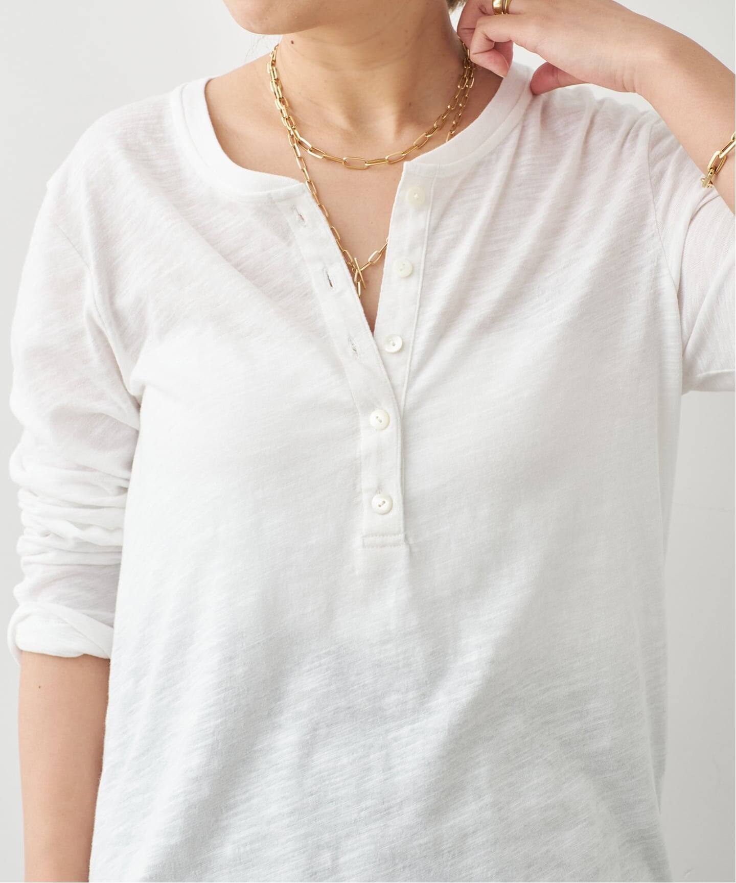 COTTON SLAB HENRY Tシャツ（Tシャツ／カットソー）｜Deuxieme Classe