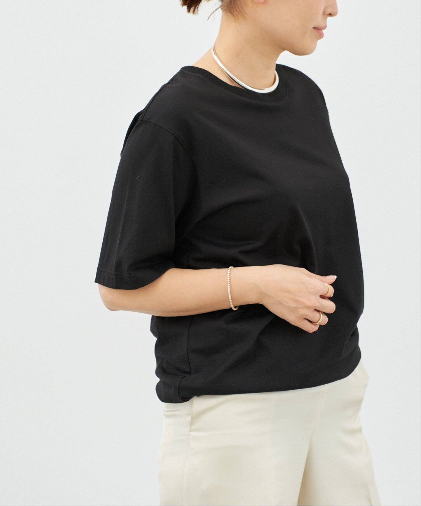 新品　Deuxieme Classe shapely Tシャツ　ブラック綿100 追加 Shapely Tシャツ（Tシャツ／カットソー）｜Deuxieme Classe