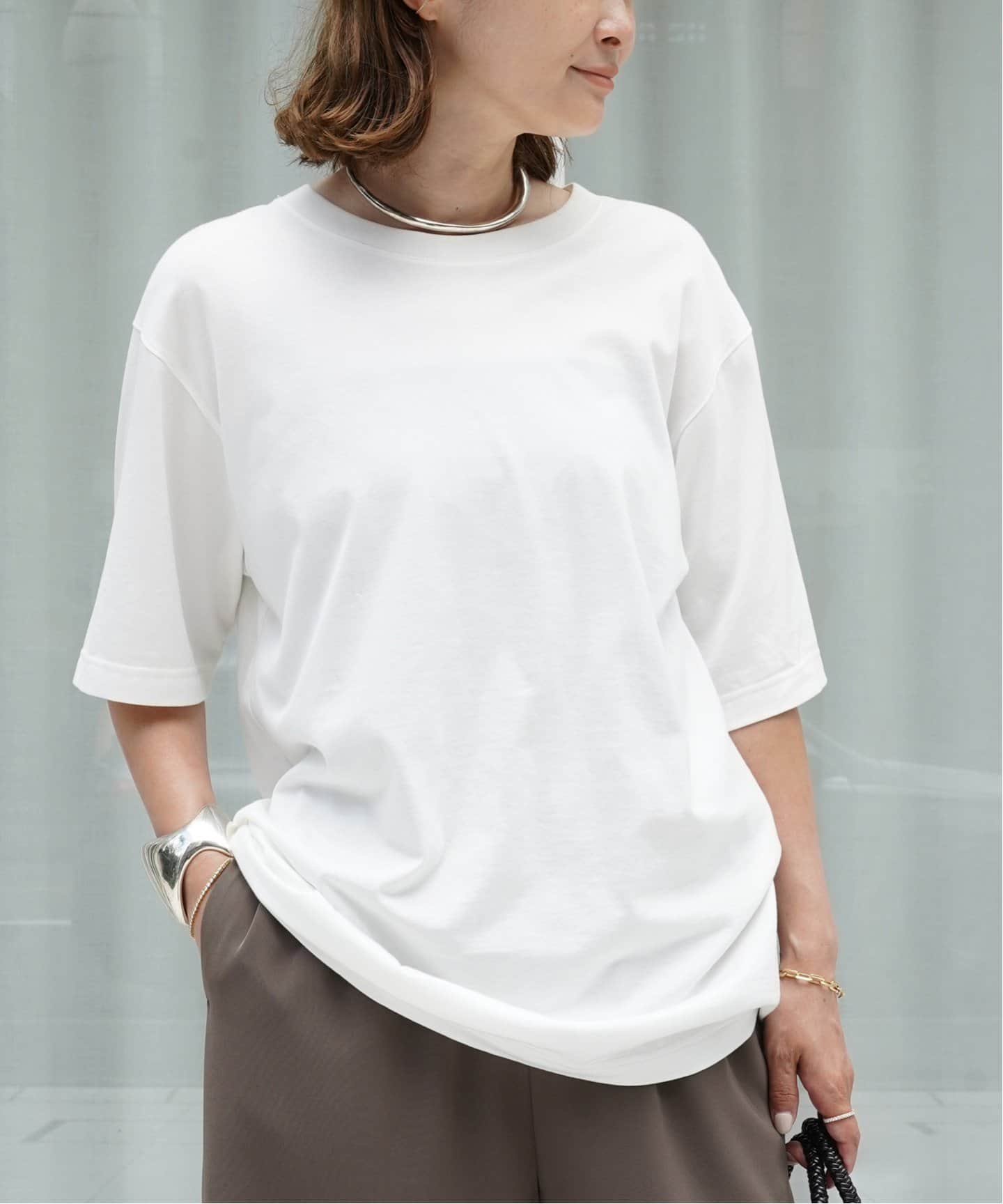 【新品・紙タグ付】ドゥーズィエムクラスのShapely Tシャツ/Wh 新品・紙タグ付】ドゥーズィエムクラスのShapely Tシャツ/Wh