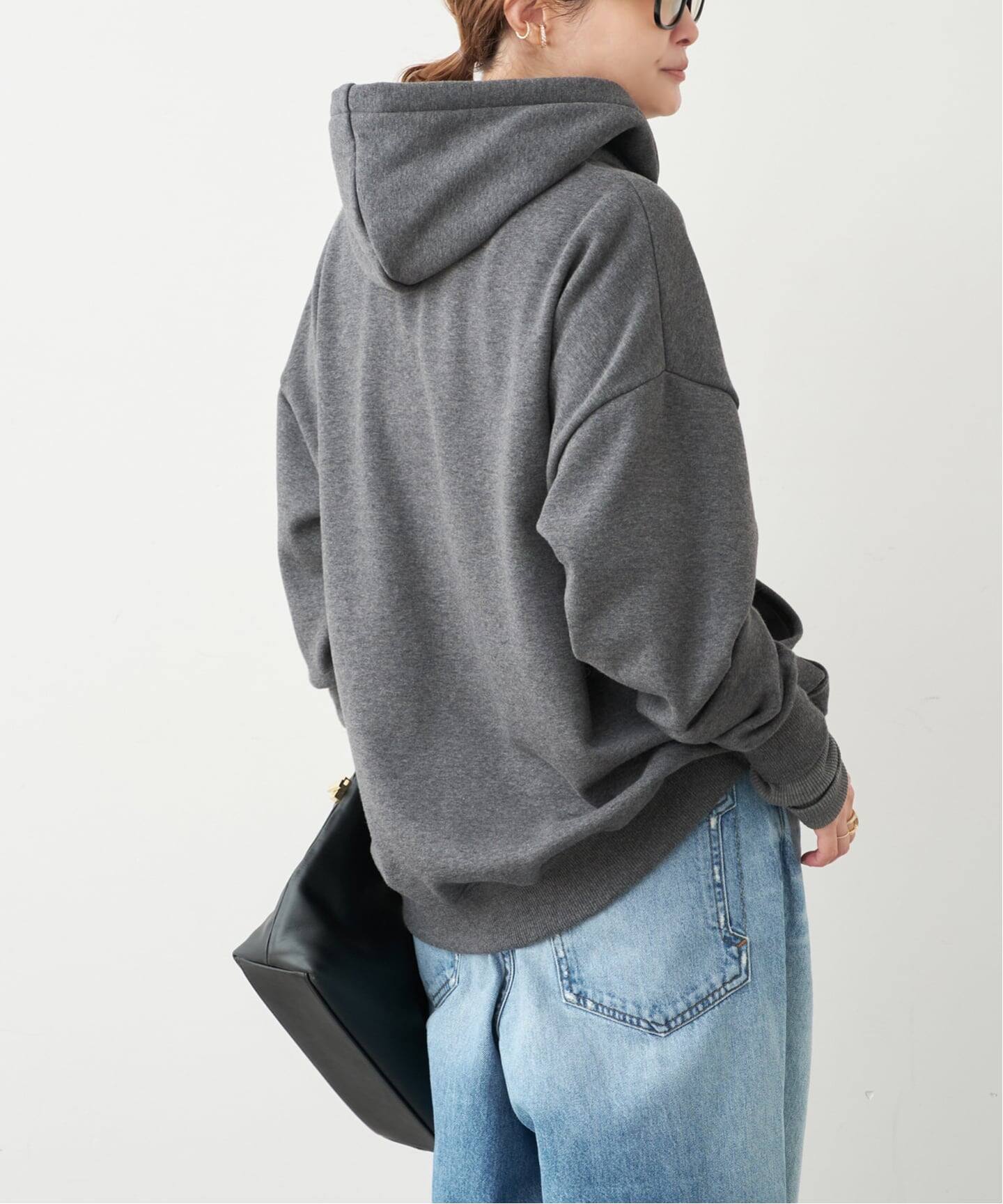 Deuxieme Classe グレー コットン100% フルジップパーカー Deuxieme Classe グレー コットン100% フルジップパーカー