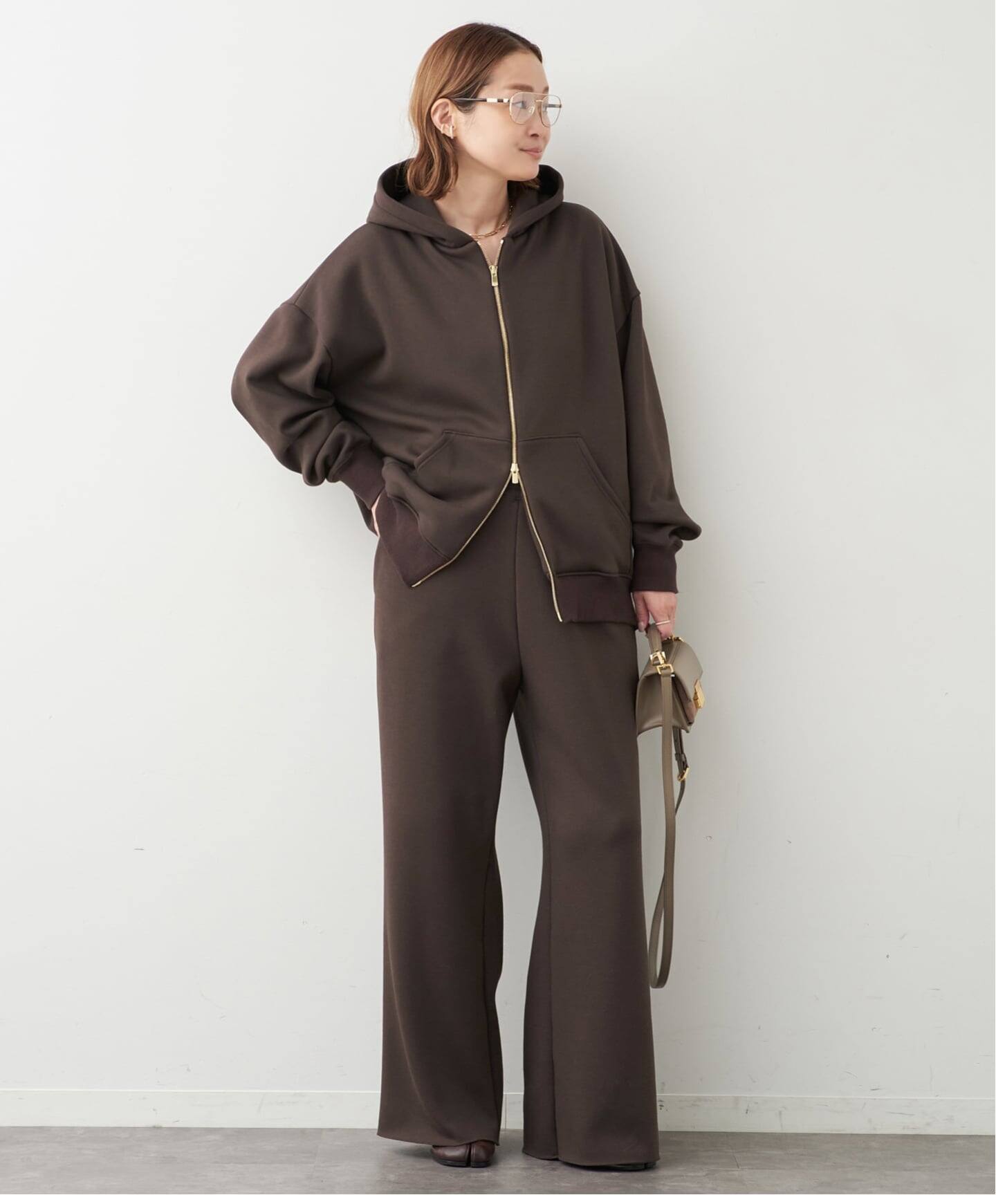 ドゥーズィエムクラス　スウェット　sweat パーカー　ブラウン フリーサイズ 予約》 *追加 Warm ジップ フーディー（スウェット）｜Deuxieme Classe