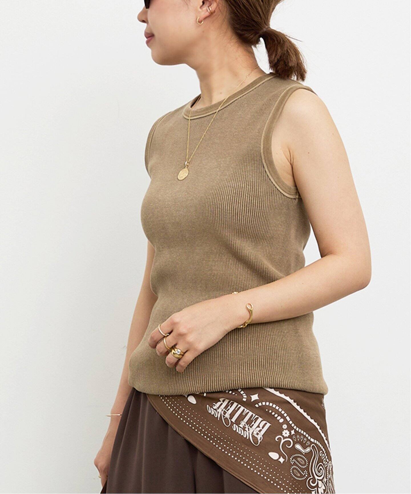 Deuxieme Classe ノースリーブカットソー Deuxieme Classe tシャツ *Vintage ノースリーブ Tシャツ