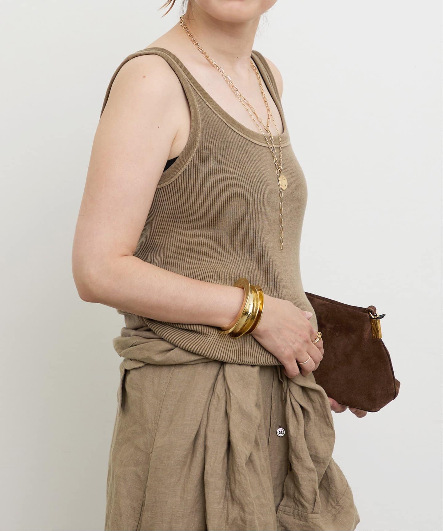 Deuxieme Classe タンクトップ ブラウンカラー Vintage タンクトップ（タンクトップ）｜Deuxieme Classe