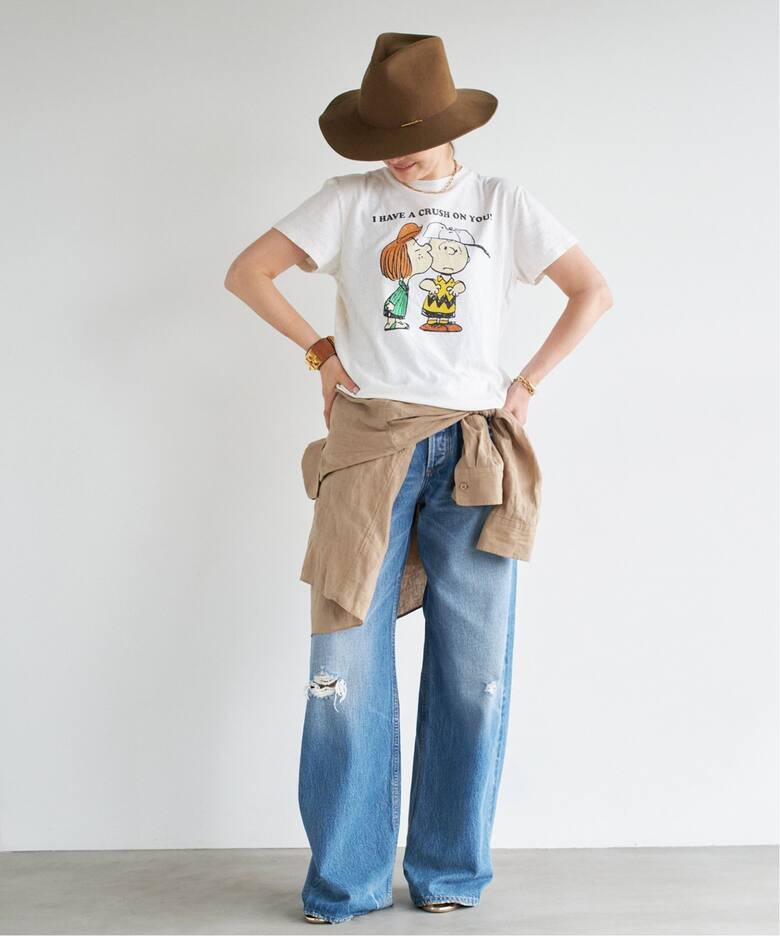 RE/DONE/リダン】CLASSIC TEE PEANUTS CRUSH（Tシャツ／カットソー 