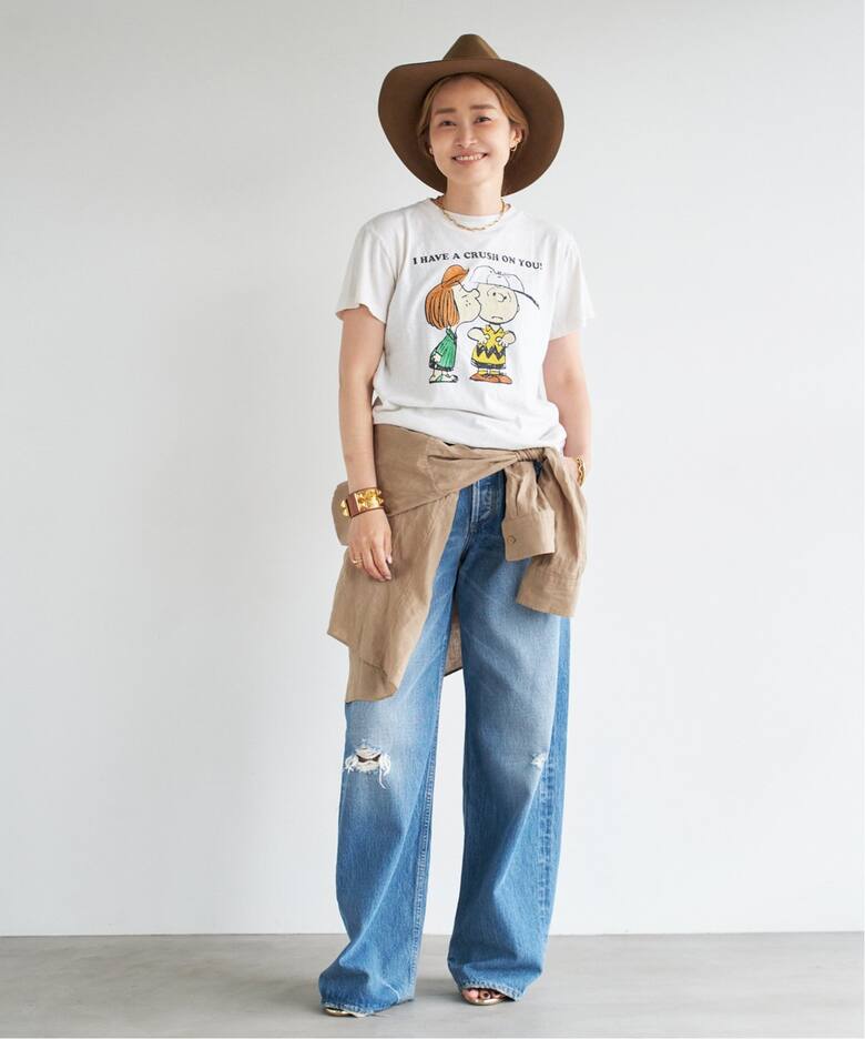 RE/DONE/リダン】CLASSIC TEE PEANUTS CRUSH（Tシャツ／カットソー 