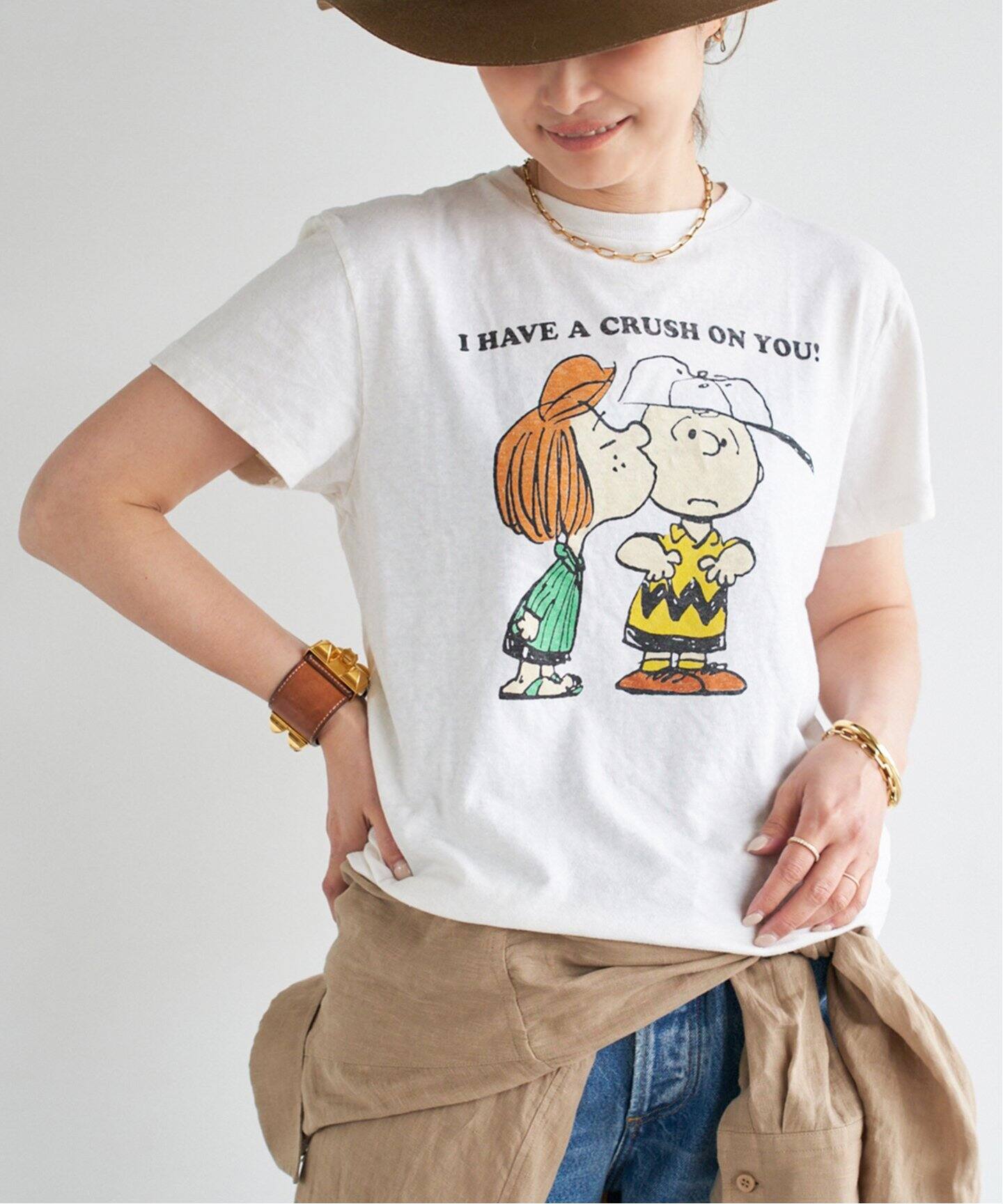 RE/DONE/リダン】CLASSIC TEE PEANUTS CRUSH（Tシャツ／カットソー 