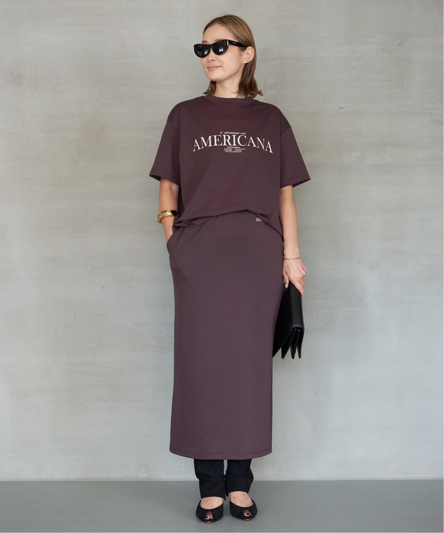 ドゥーズィエムクラス AMERICANA アメリカーナCOOL TEE ブラウン AMERICANA/アメリカーナ】COOL TEE（Tシャツ／カットソー）｜Deuxieme