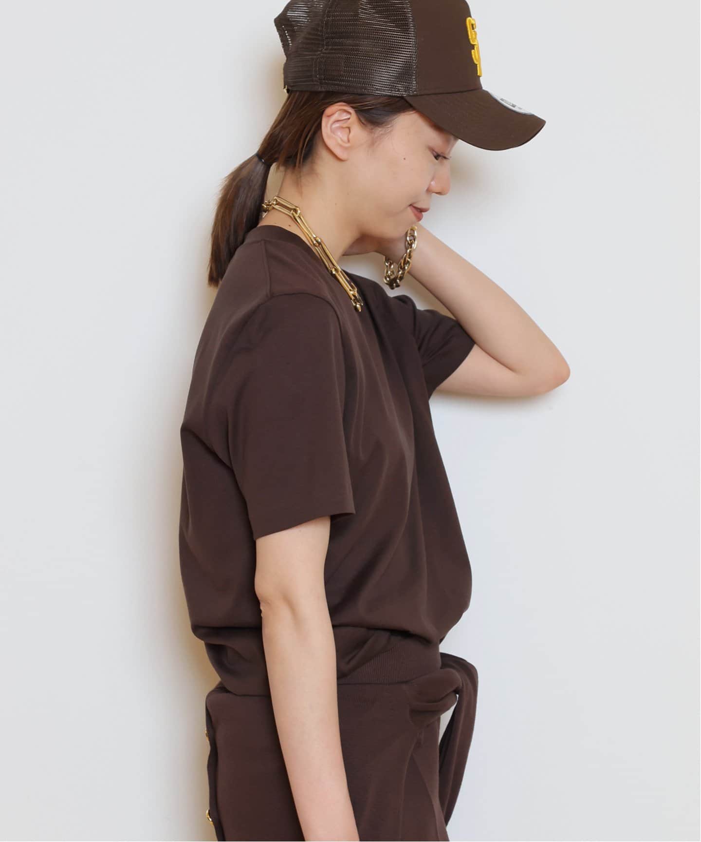 MUSE de Deuxieme Classe GLANCE Tシャツ ブラウン OUGHT/オウト】Classic Band collar シャツ（シャツ／ブラウス