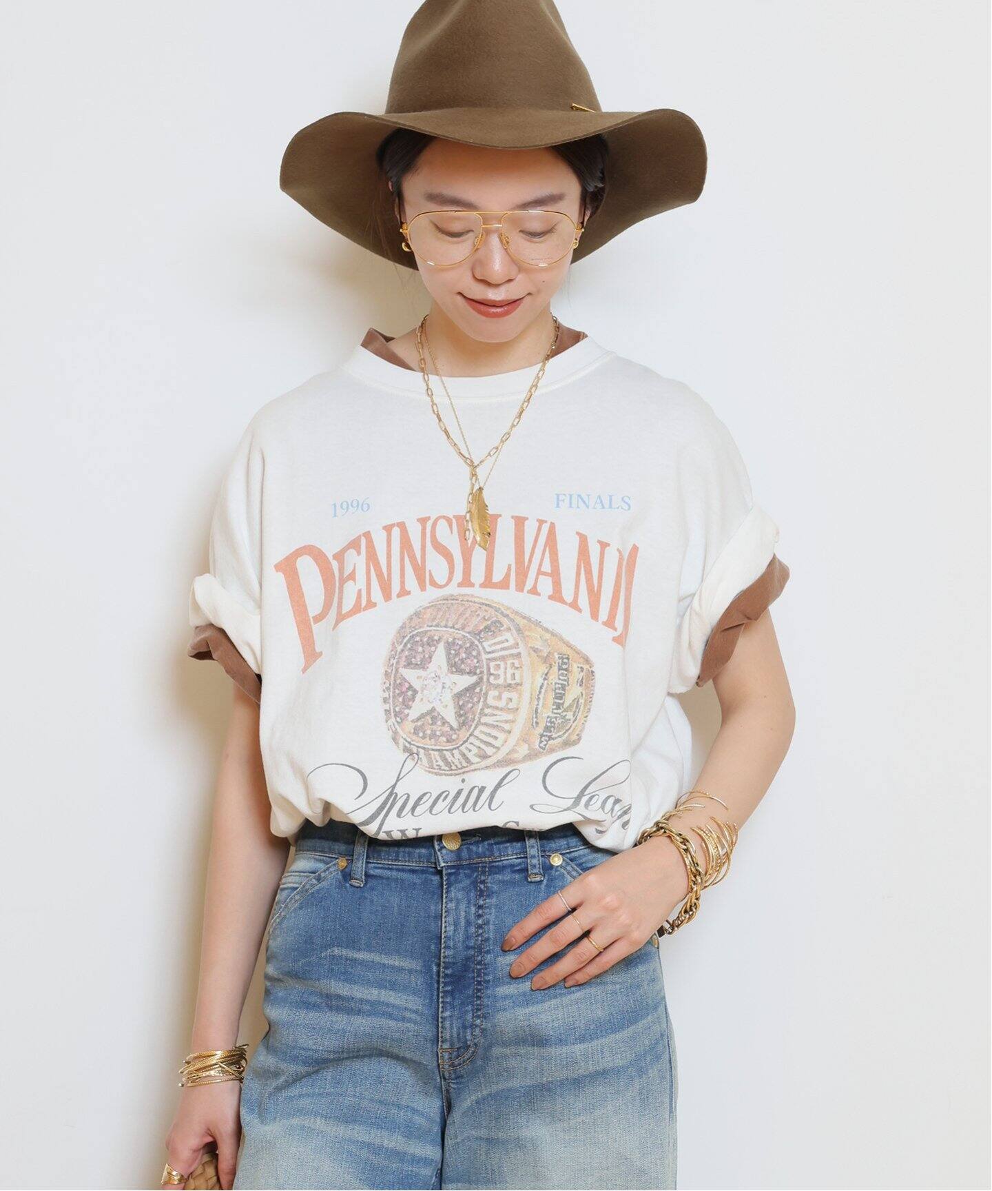 リ*ー様 新品タグ付ヴィンテージライク ホワイト*Gratifying Tシャツ Gratifying Tシャツ（Tシャツ／カットソー）｜MUSE de Deuxieme Classe
