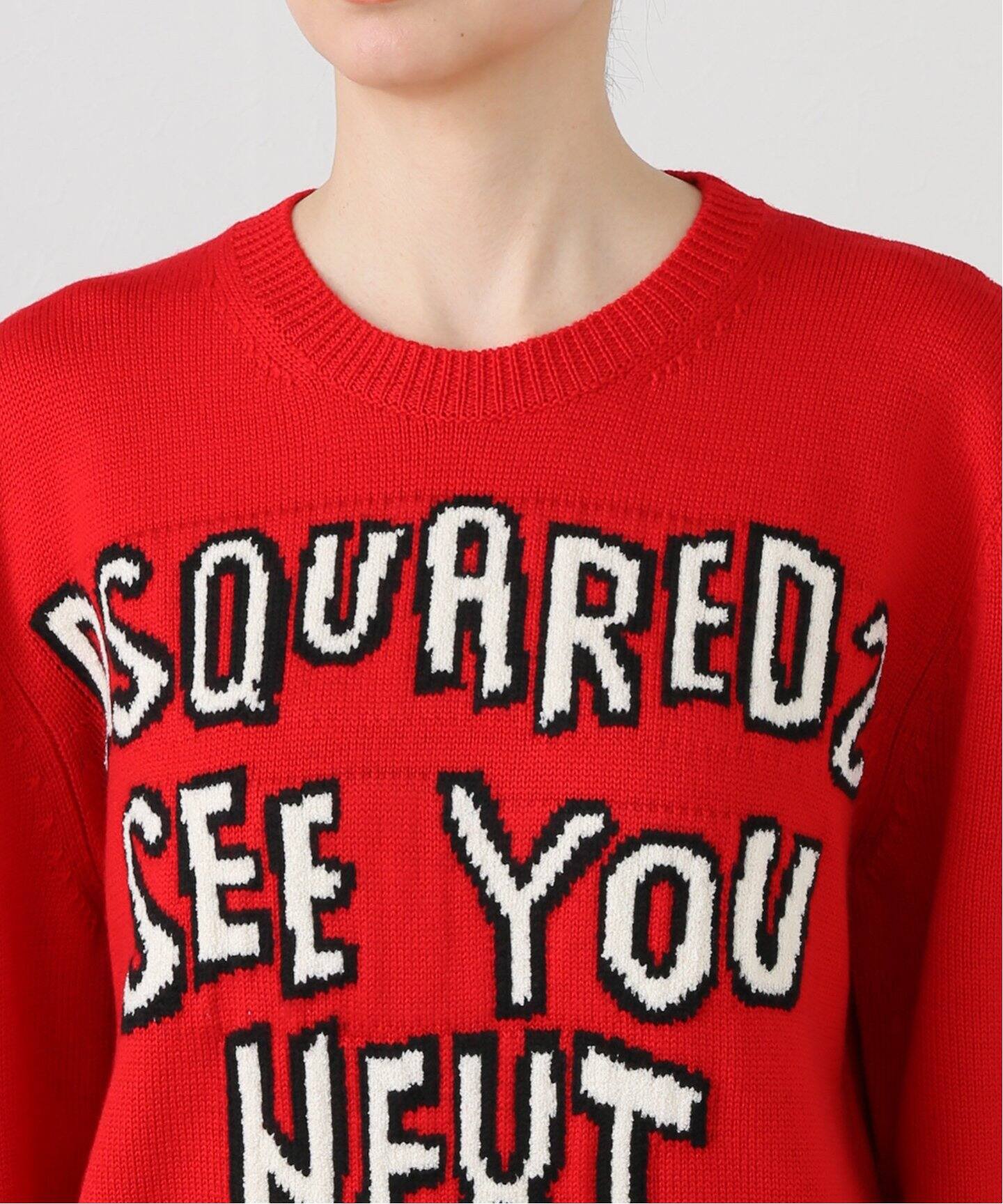 DSQUARED2/ディースクエアード】 LOGO クルーネックプルオーバーニット 
