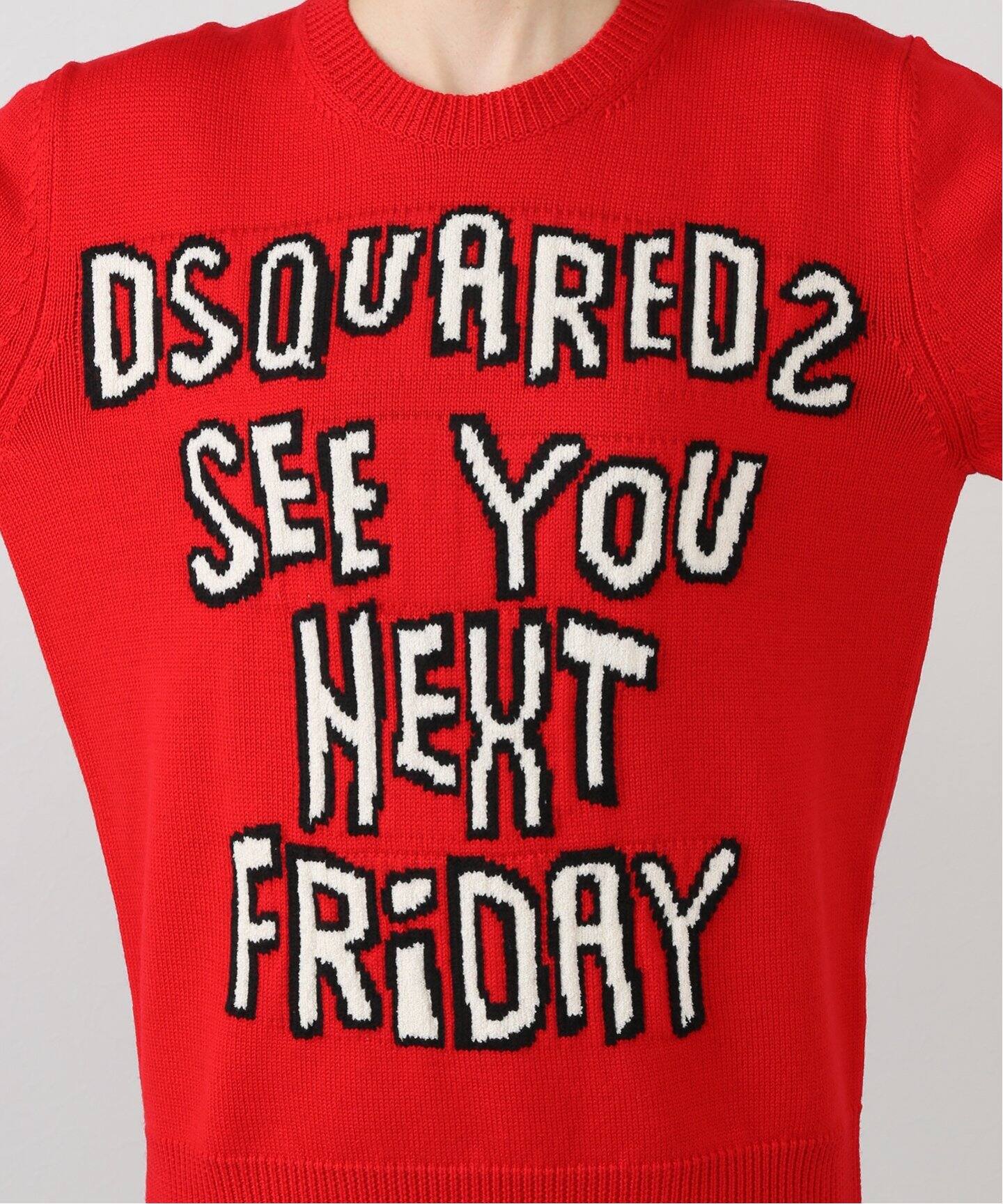 DSQUARED2/ディースクエアード】 LOGO クルーネックプルオーバーニット 