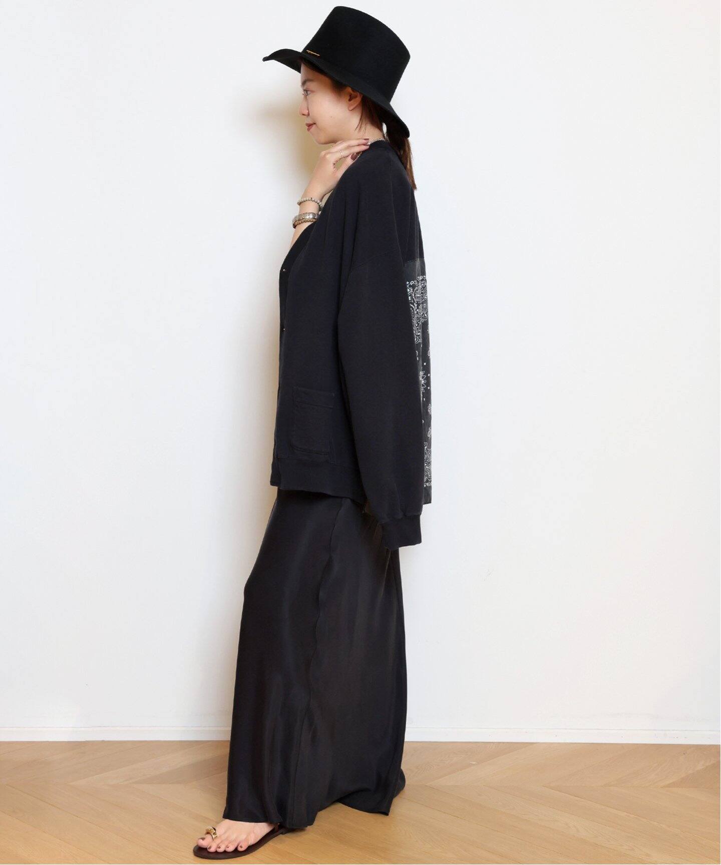 REMI RELIEF/レミレリーフBANDANA カーディガン　ブラック REMI RELIEF/レミレリーフ】 BANDANA カーディガン